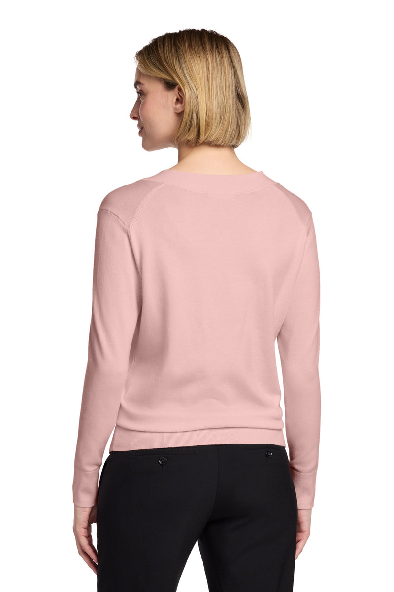 Brooks Brothers Women's Cotton Stretch V-Neck Sweater - Pearl Pink