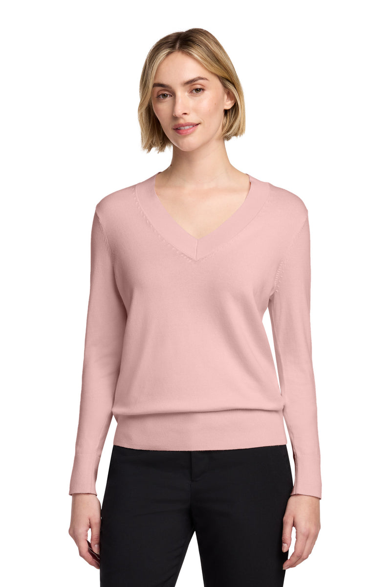 Brooks Brothers Women's Cotton Stretch V-Neck Sweater - Pearl Pink