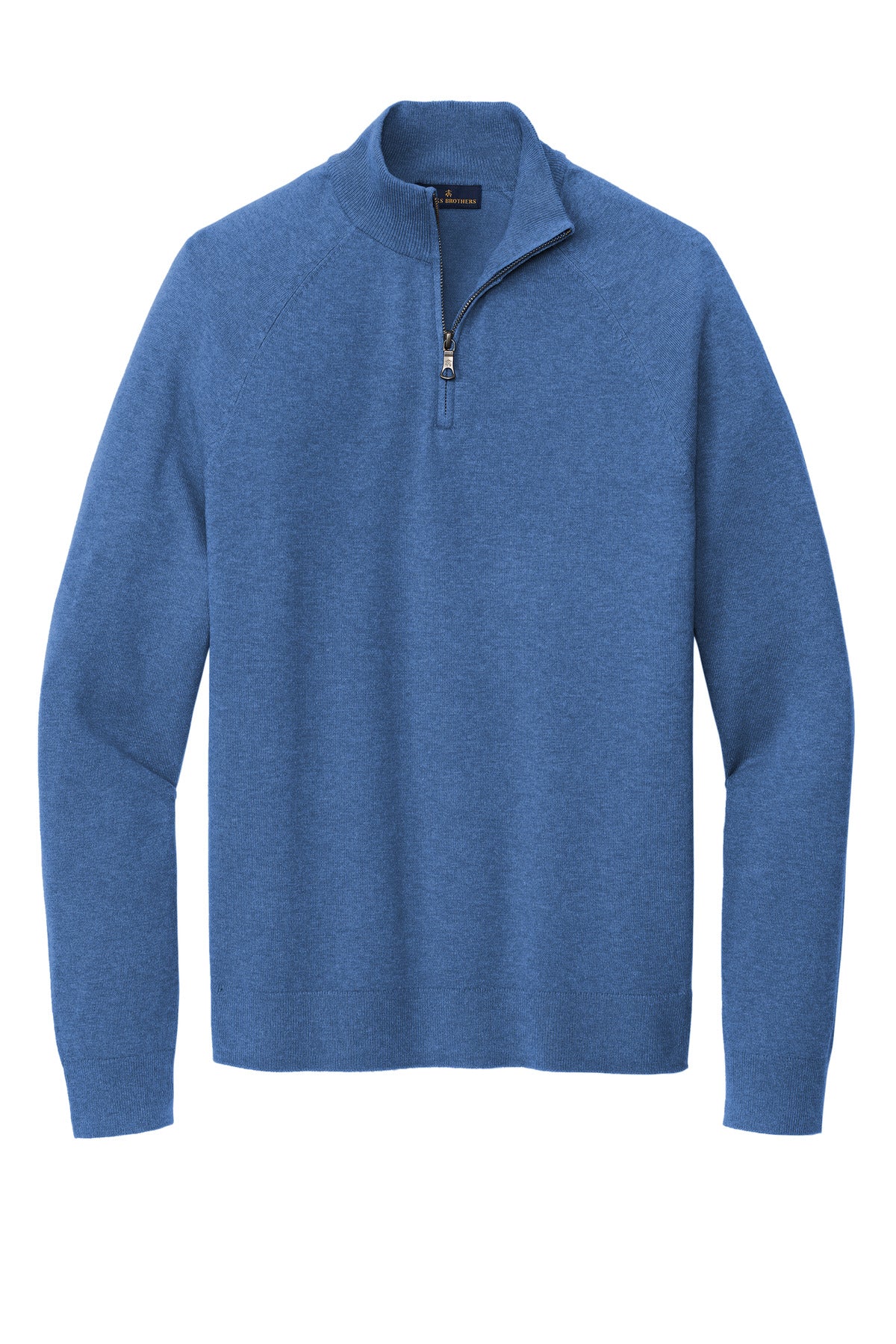 Brooks Brothers Cotton Stretch 1/4-Zip Sweater - Charter Blue Heather
