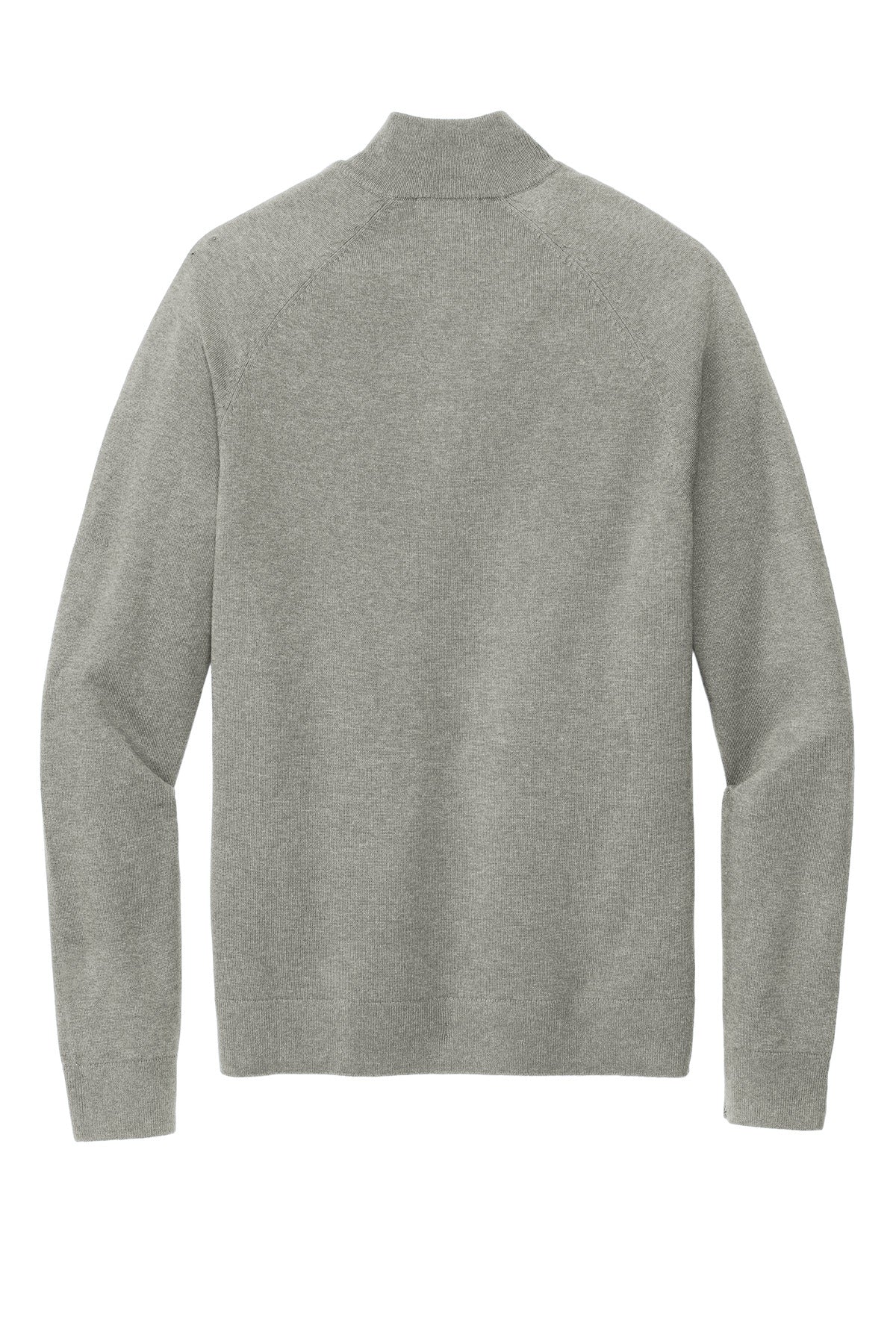 Brooks Brothers Cotton Stretch 1/4-Zip Sweater - Light Shadow Grey Heather
