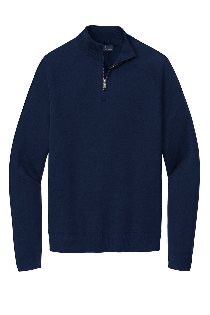 Brooks Brothers Cotton Stretch 1/4-Zip Sweater - Navy Blazer
