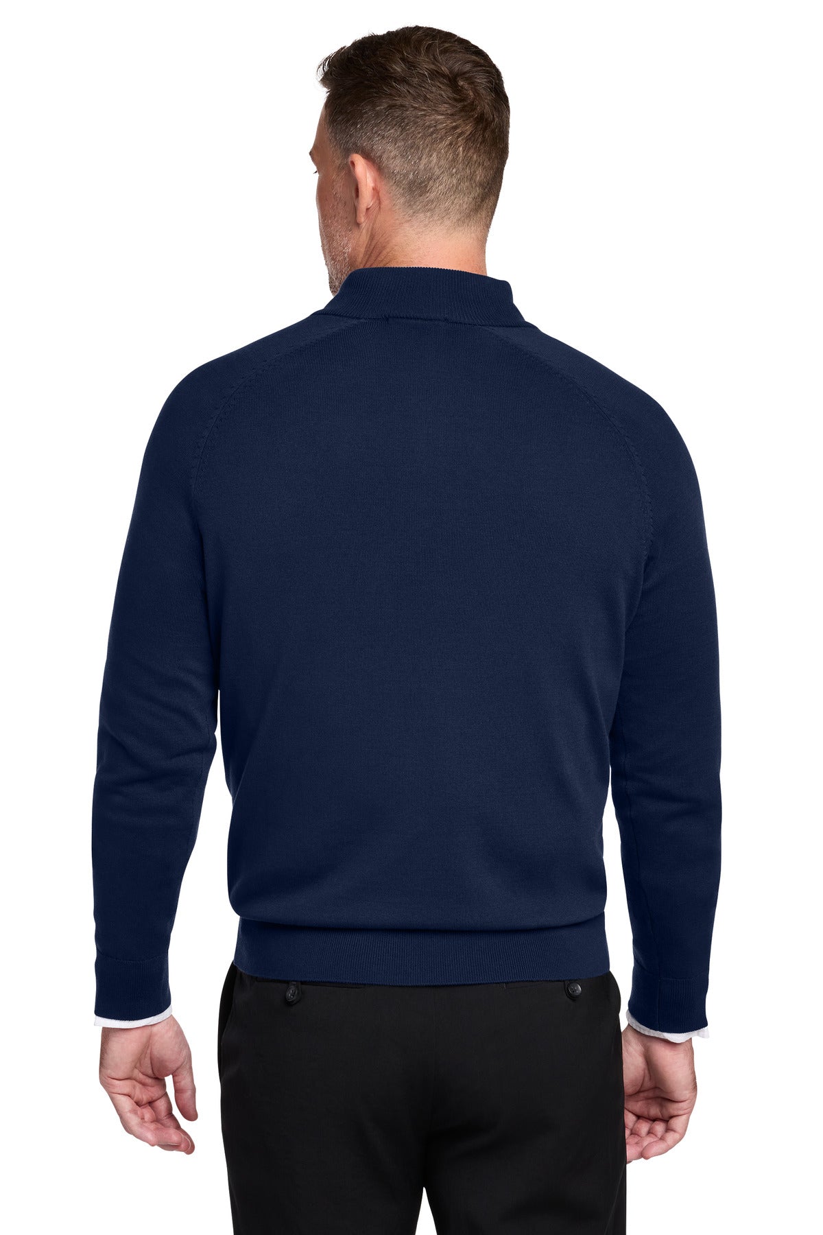 Brooks Brothers Cotton Stretch 1/4-Zip Sweater - Navy Blazer