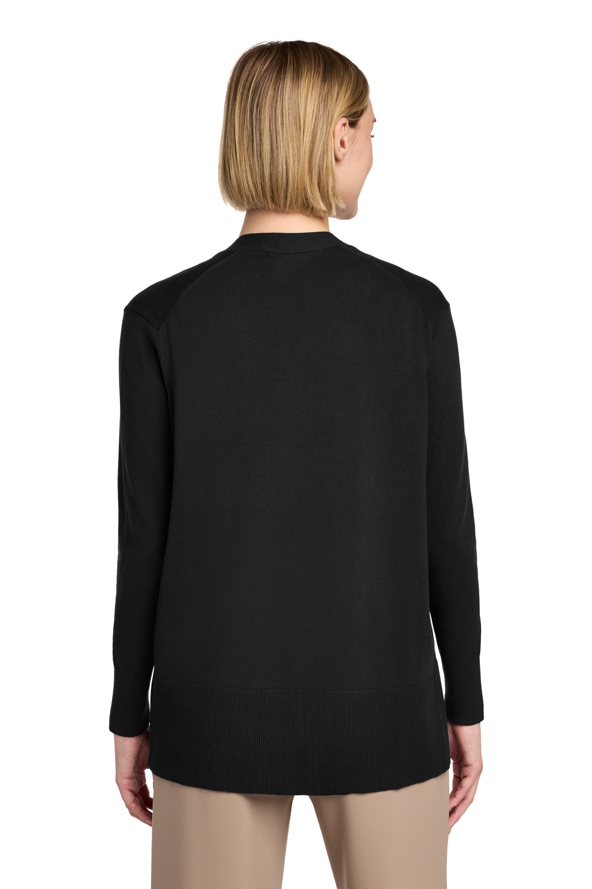 Brooks Brothers Women's Cotton Stretch Long Cardigan Sweater - Deep Black