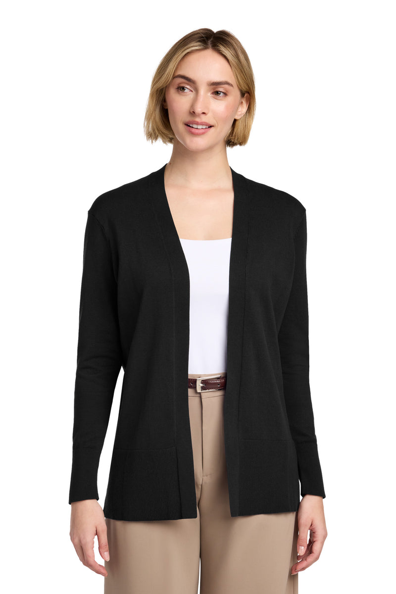 Brooks Brothers Women's Cotton Stretch Long Cardigan Sweater - Deep Black
