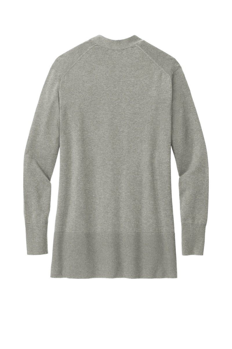 Brooks Brothers Women's Cotton Stretch Long Cardigan Sweater - Light Shadow Grey Heather