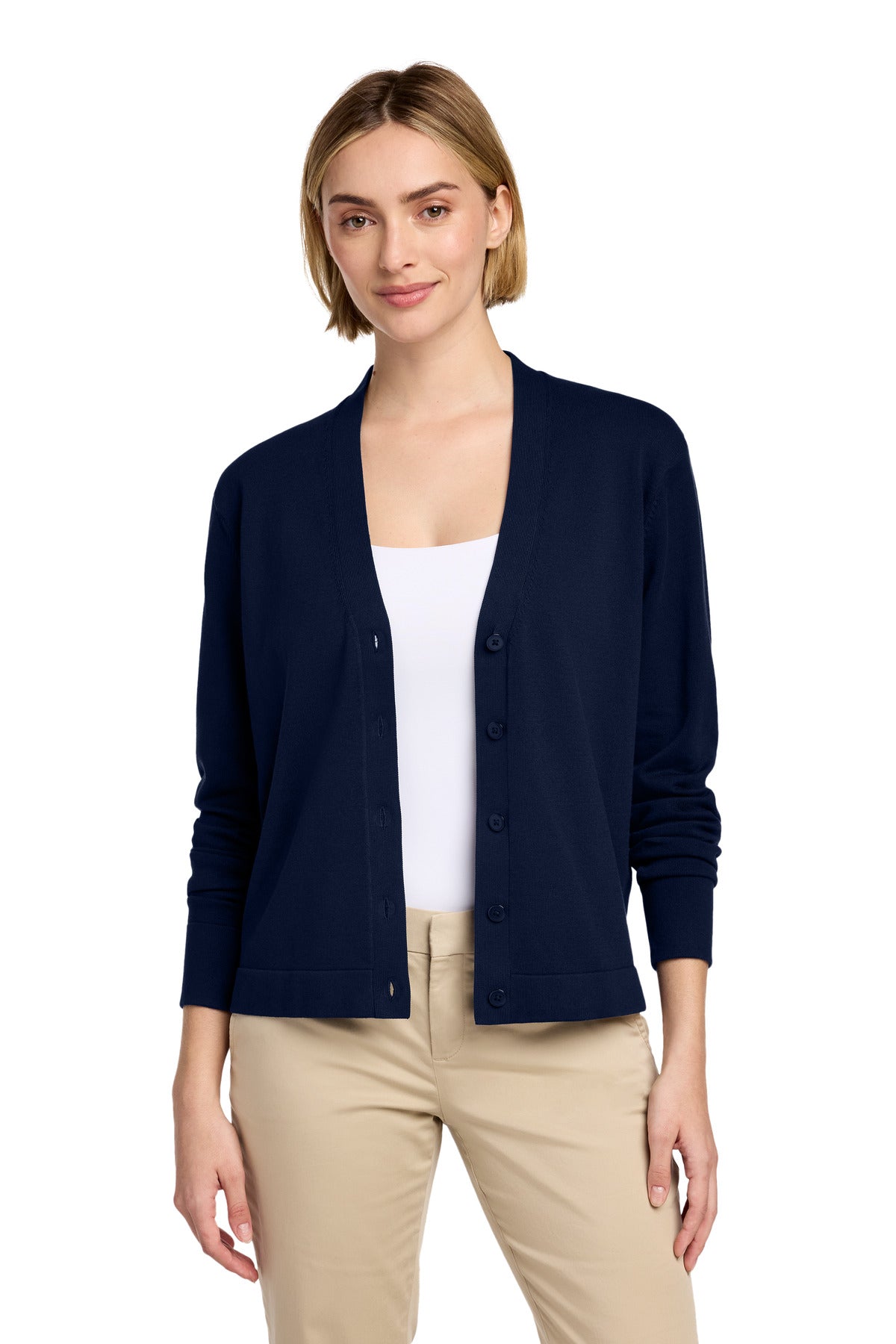 Brooks Brothers Women's Cotton Stretch Cardigan Sweater - Navy Blazer
