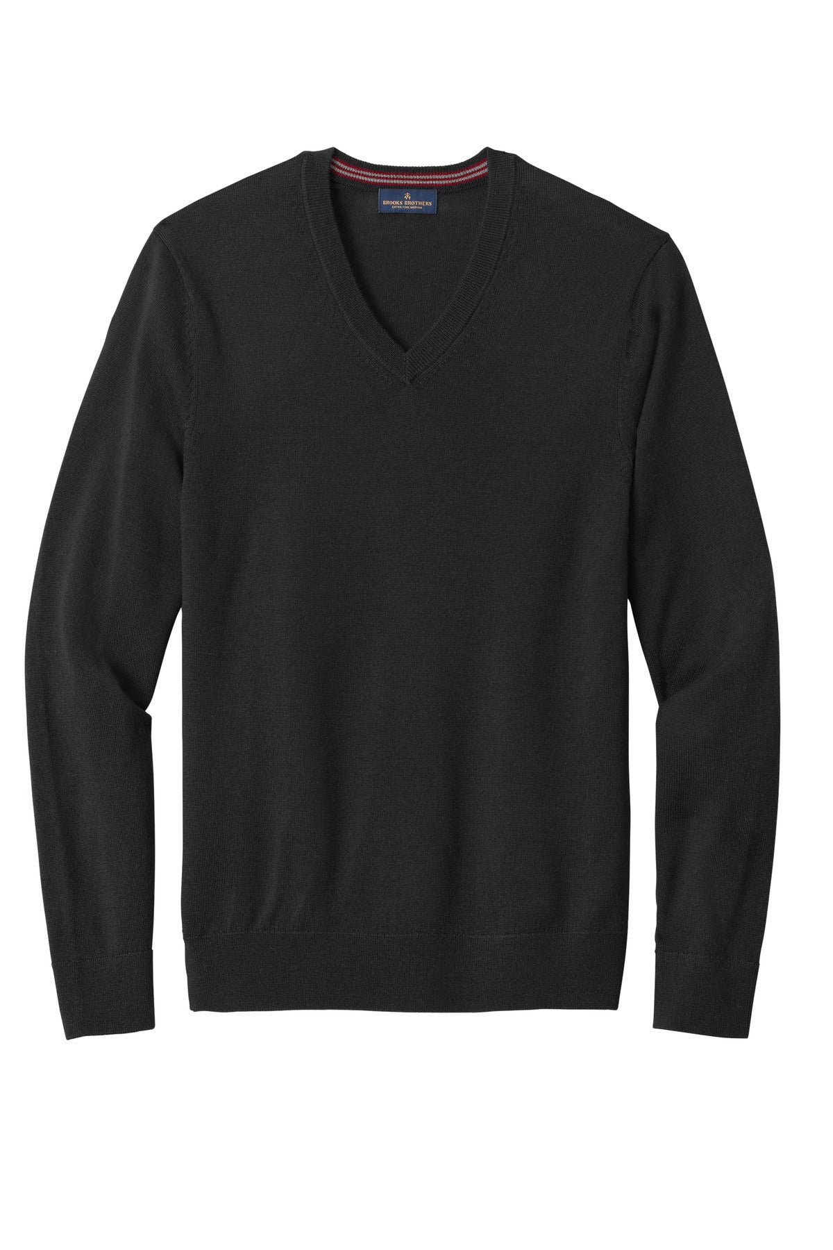 Brooks Brothers Washable Merino V-Neck Sweater - Deep Black