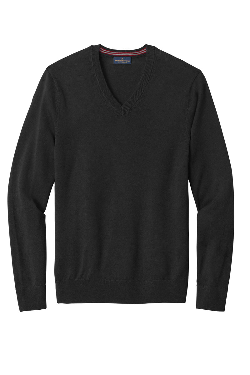 Brooks Brothers Washable Merino V-Neck Sweater - Deep Black