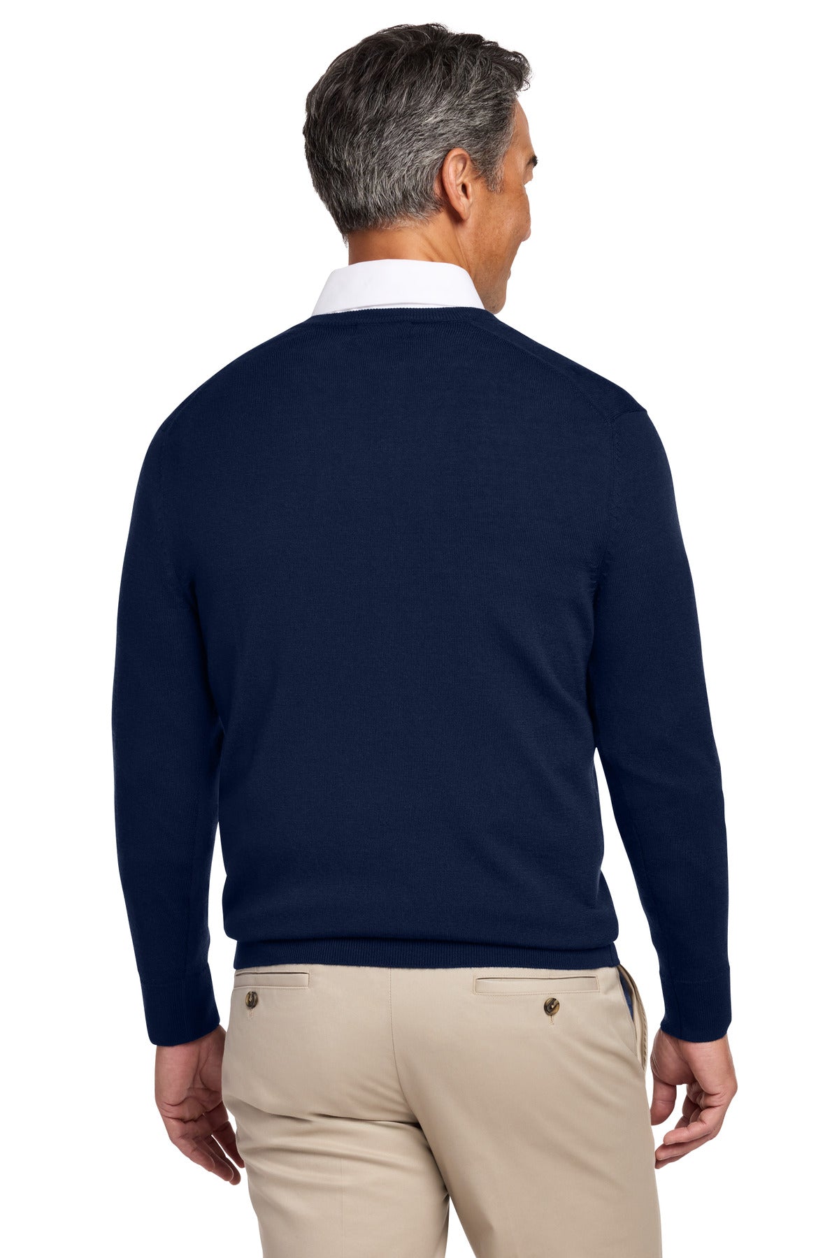 Brooks Brothers Washable Merino V-Neck Sweater - Navy Blazer