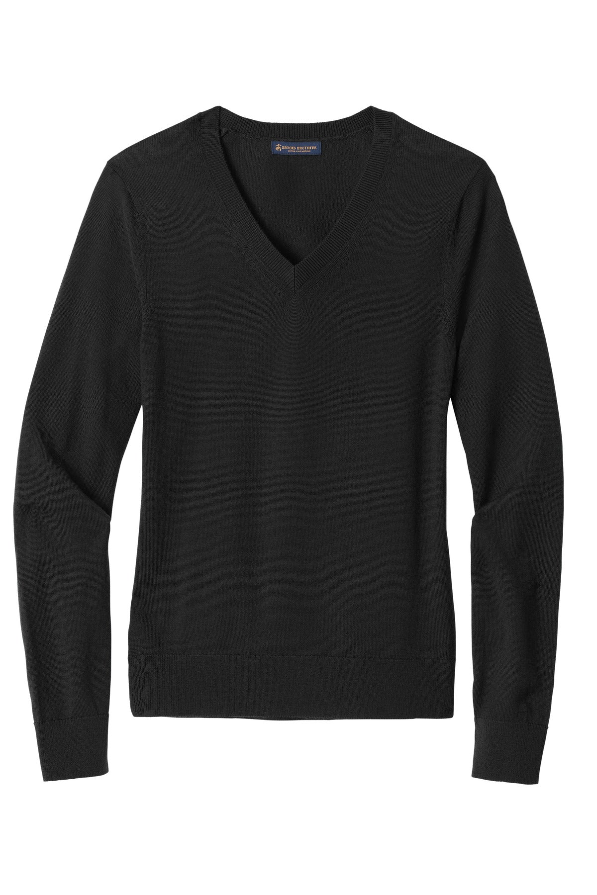Brooks Brothers Women's Washable Merino V-Neck Sweater - Deep Black