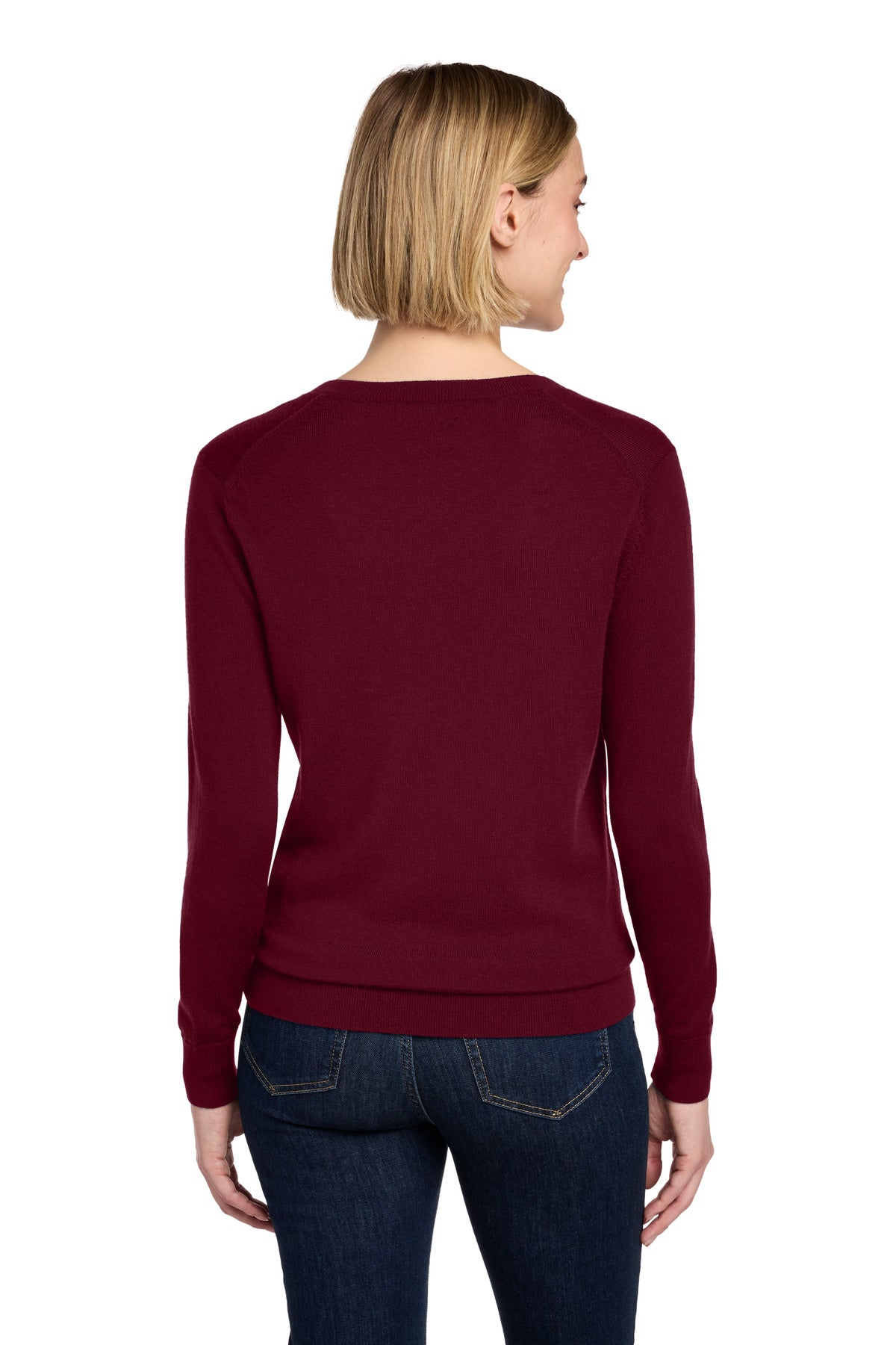 Brooks Brothers Women's Washable Merino V-Neck Sweater - Vintage Port