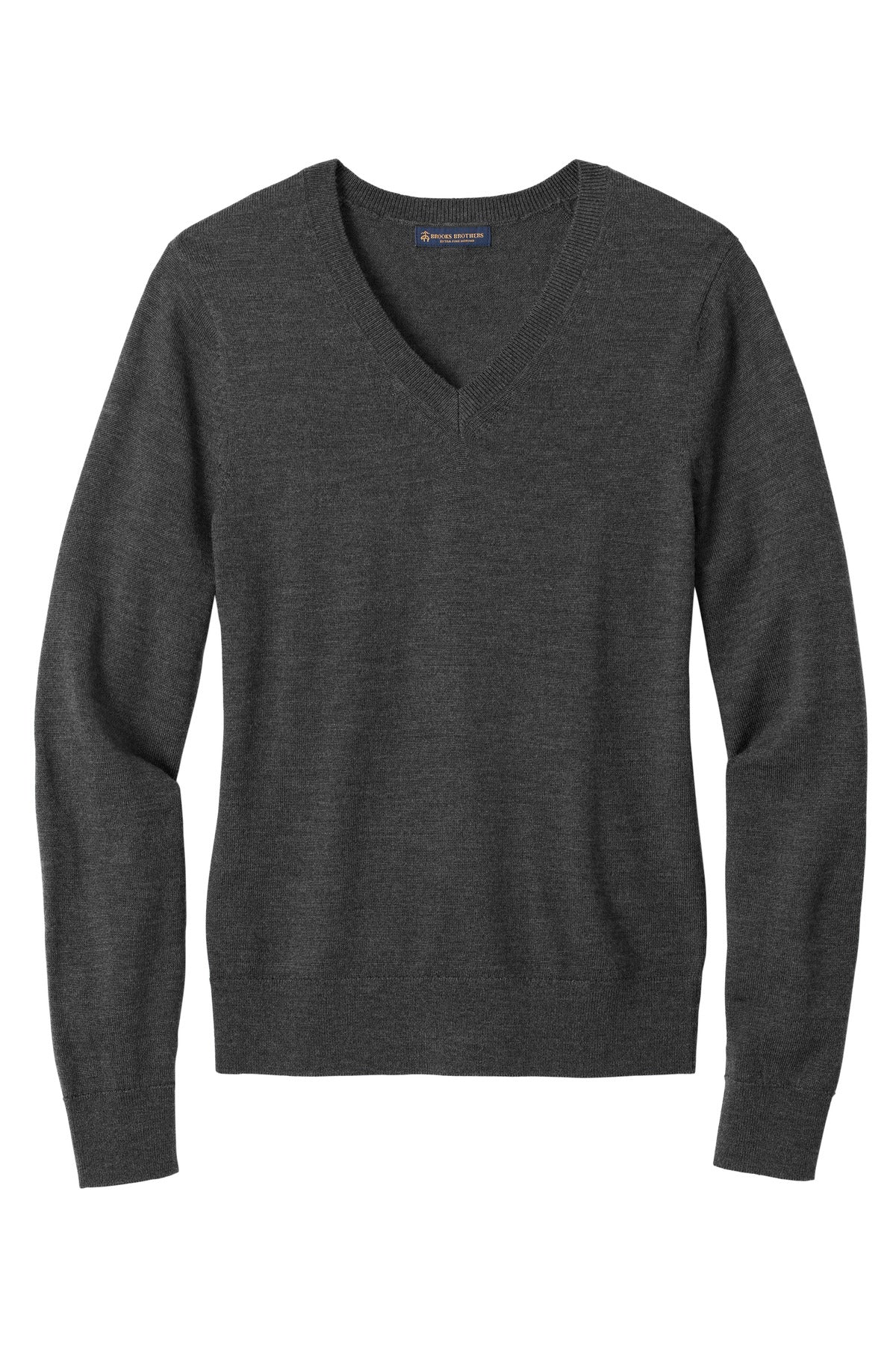 Brooks Brothers Women's Washable Merino V-Neck Sweater - Windsor Grey Heather