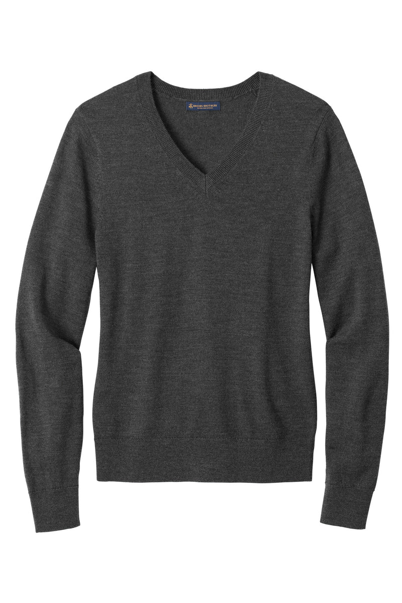 Brooks Brothers Women's Washable Merino V-Neck Sweater - Windsor Grey Heather
