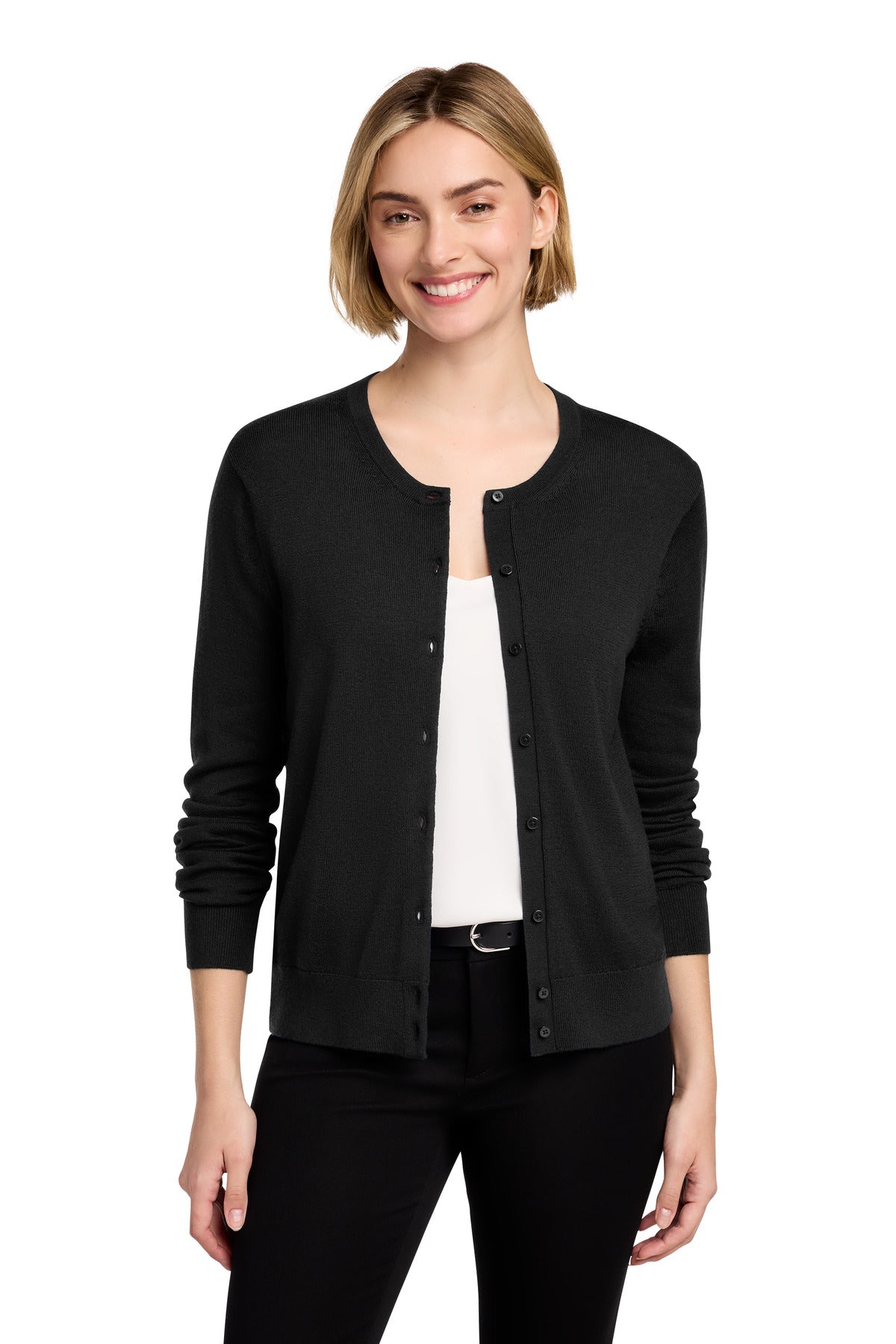 Brooks Brothers Women's Washable Merino Cardigan Sweater - Deep Black
