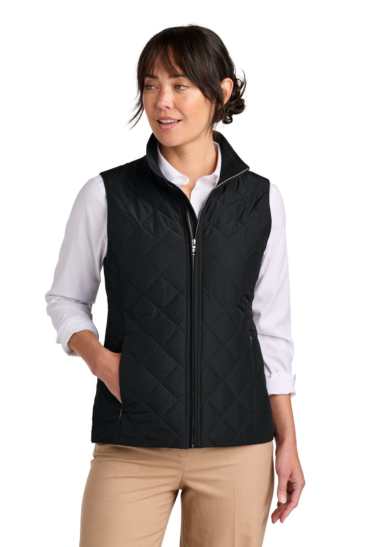 Brooks Brothers Women's Quilted Vest - Deep Black