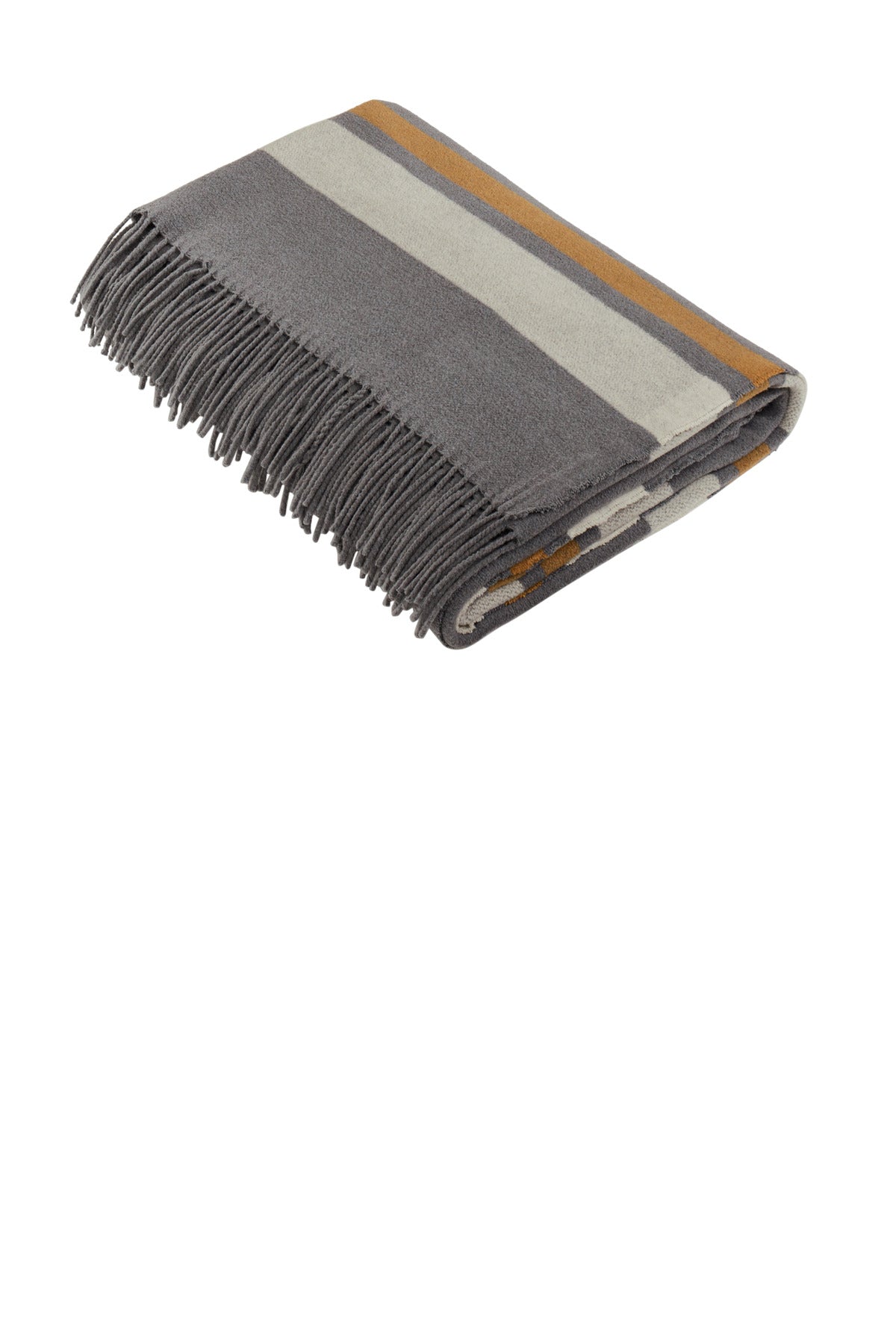 Brooks Brothers Heritage Blanket - Shadow Grey/ Marshmallow/ Tan