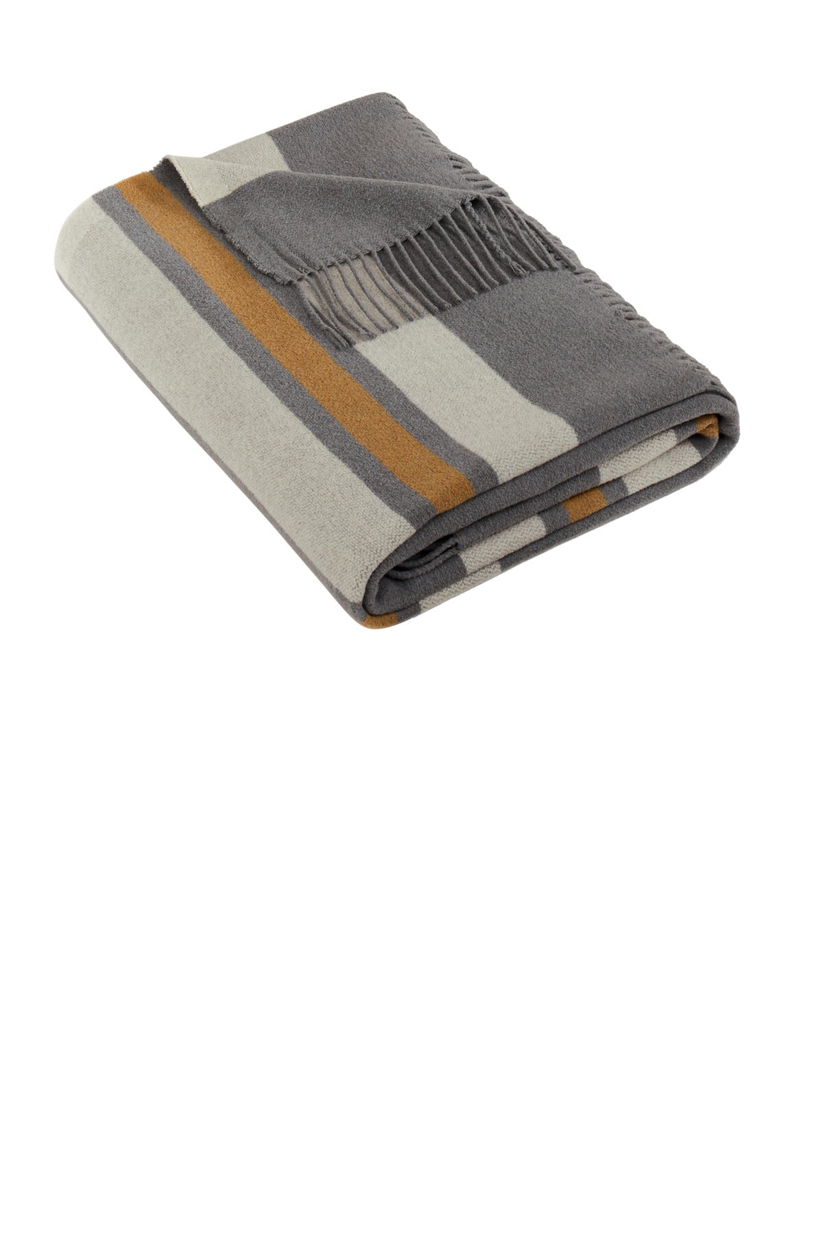 Brooks Brothers Heritage Blanket - Shadow Grey/ Marshmallow/ Tan