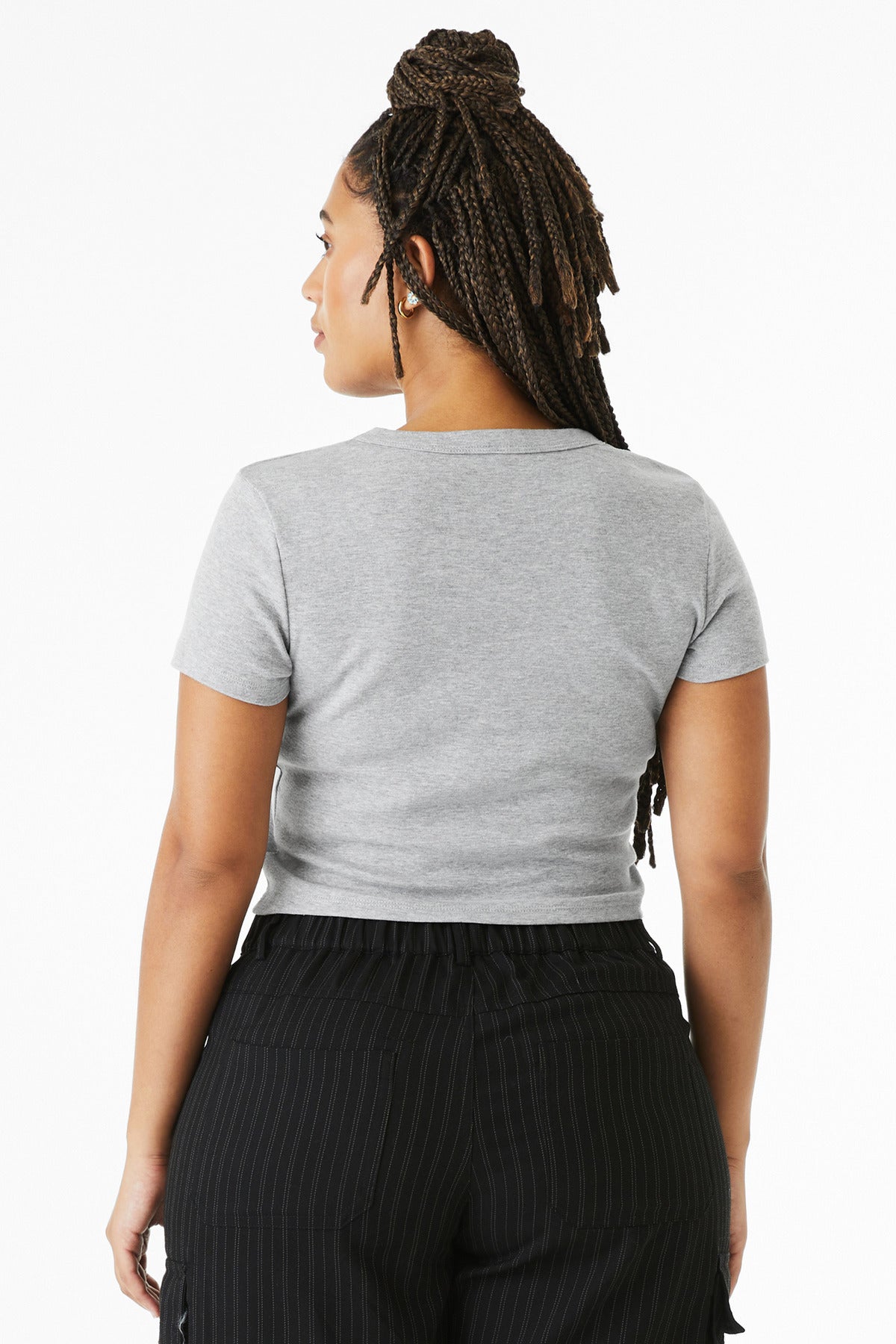 BELLA+CANVAS Women's Micro Rib Baby Tee - Athletic Heather
