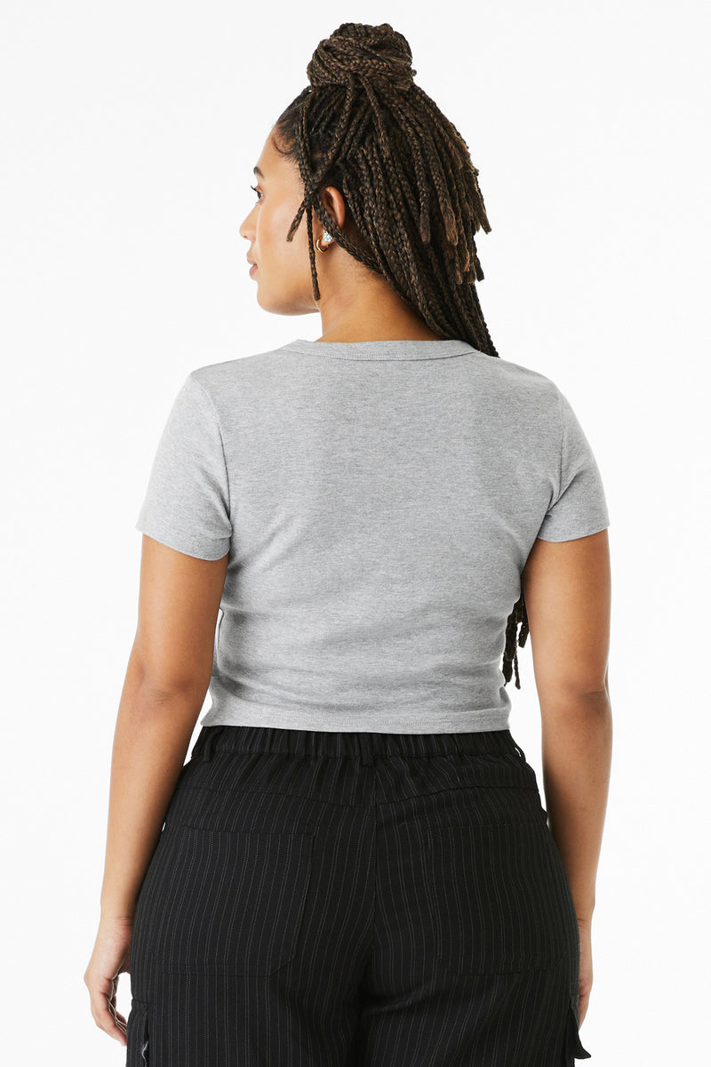 BELLA+CANVAS Women's Micro Rib Baby Tee - Athletic Heather