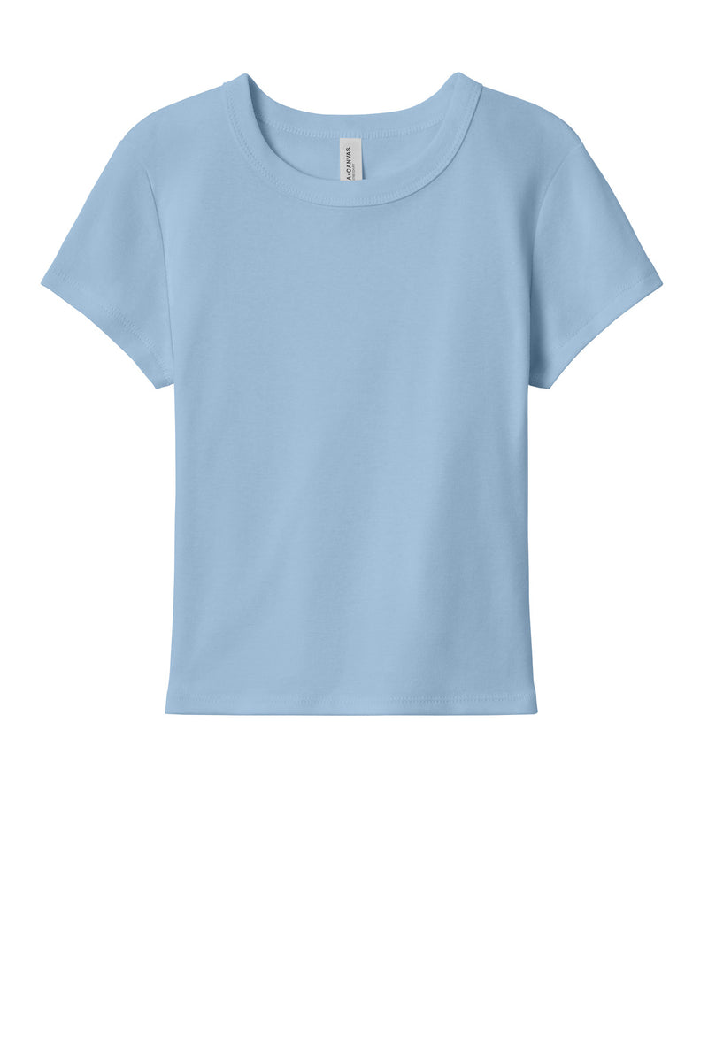 BELLA+CANVAS Women's Micro Rib Baby Tee - Solid Baby Blue Blend