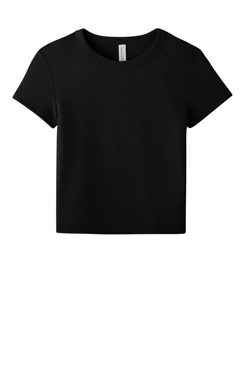 BELLA+CANVAS Women's Micro Rib Baby Tee - Solid Black Blend