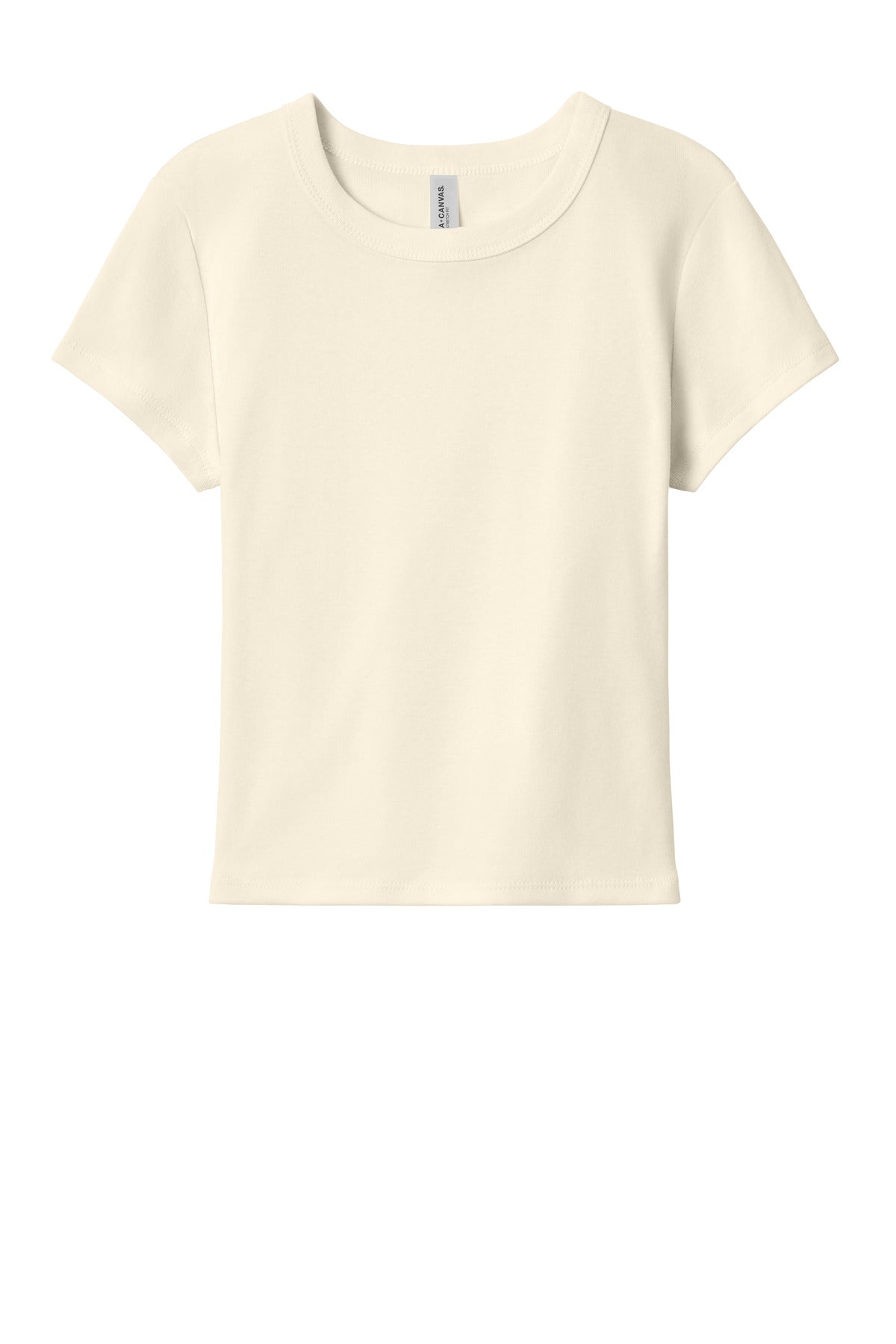 BELLA+CANVAS Women's Micro Rib Baby Tee - Solid Natural Blend