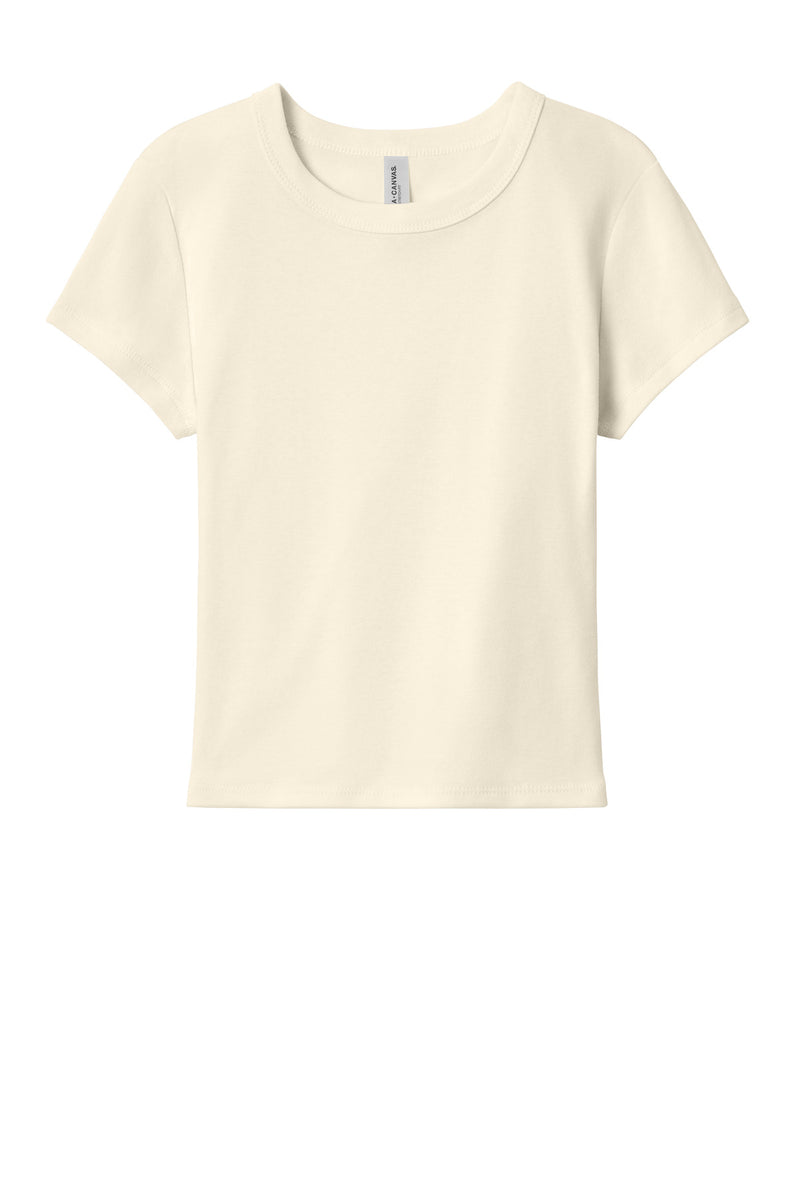 BELLA+CANVAS Women's Micro Rib Baby Tee - Solid Natural Blend