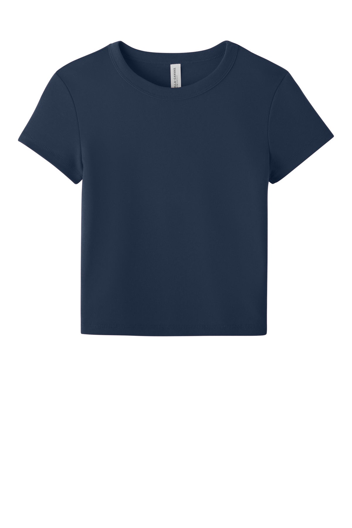 BELLA+CANVAS Women's Micro Rib Baby Tee - Solid Navy Blend
