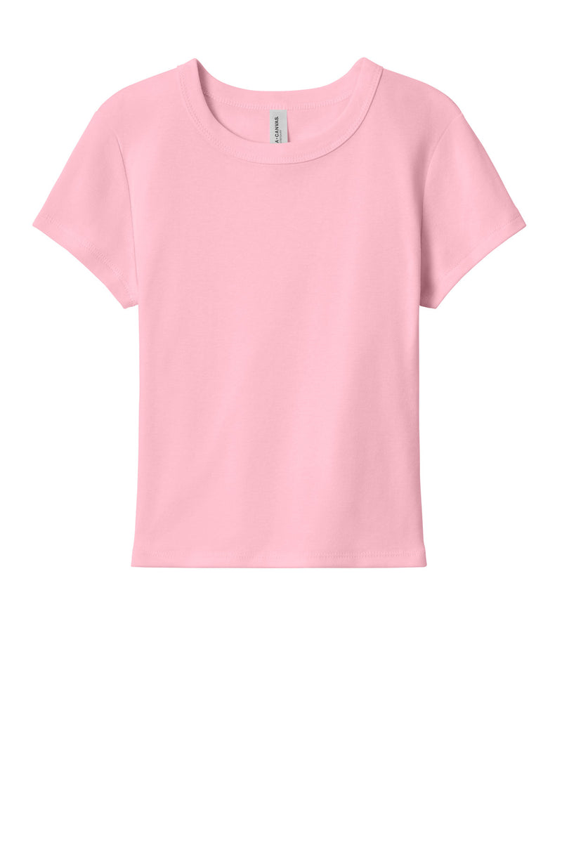 BELLA+CANVAS Women's Micro Rib Baby Tee - Solid Pink Blend