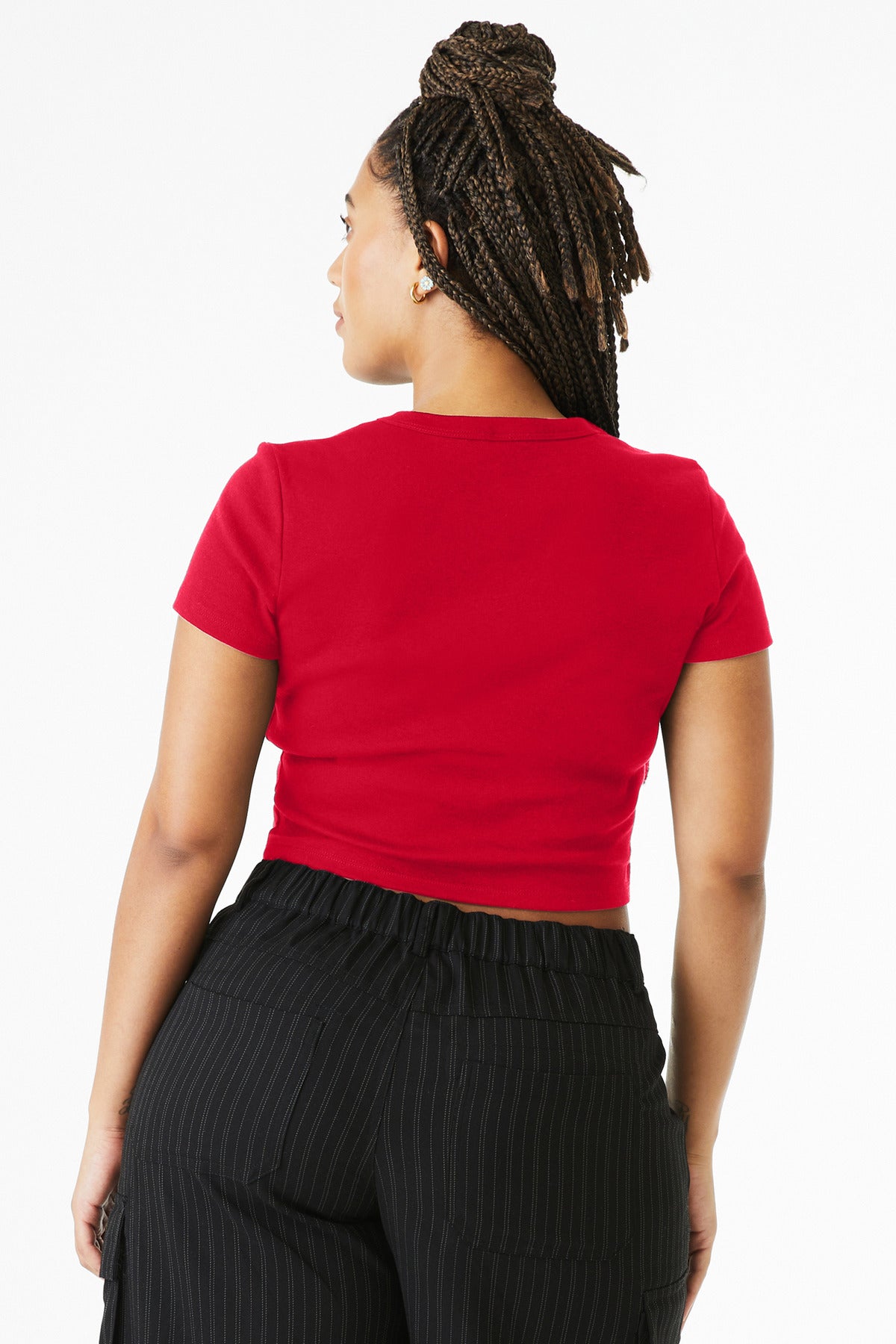 BELLA+CANVAS Women's Micro Rib Baby Tee - Solid Red Blend
