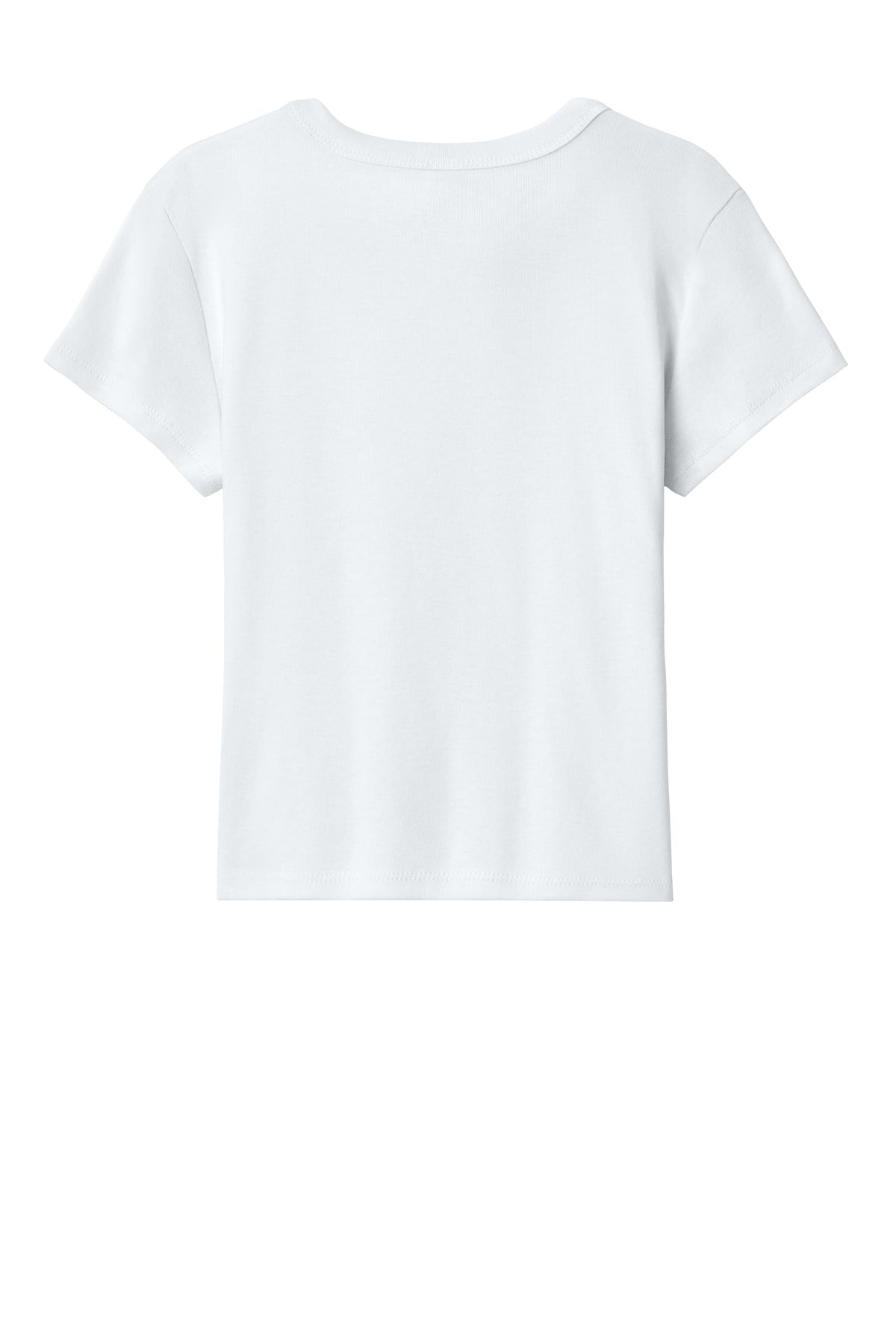 BELLA+CANVAS Women's Micro Rib Baby Tee - Solid White Blend