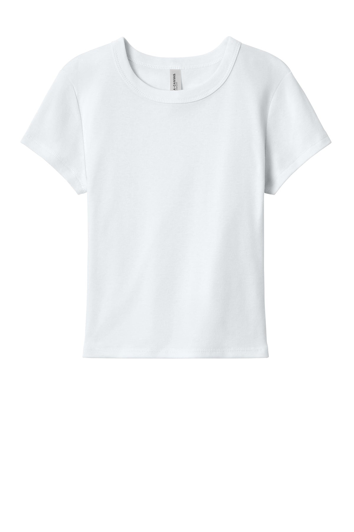 BELLA+CANVAS Women's Micro Rib Baby Tee - Solid White Blend