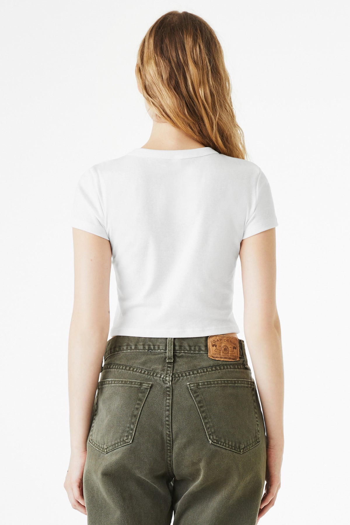 BELLA+CANVAS Women's Micro Rib Baby Tee - Solid White Blend
