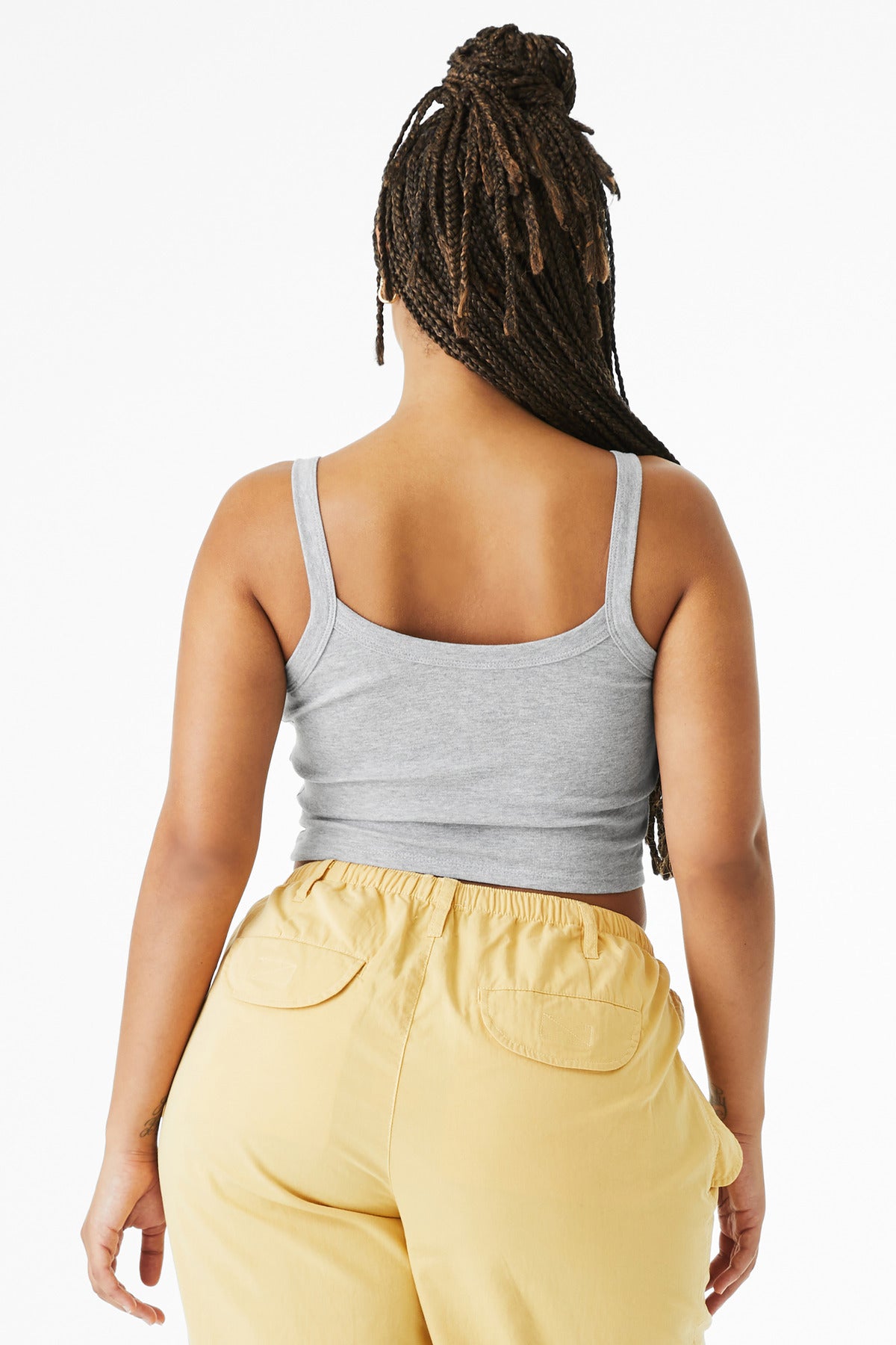 BELLA+CANVAS Women's Micro Rib Spaghetti Strap Tank - Athletic Heather