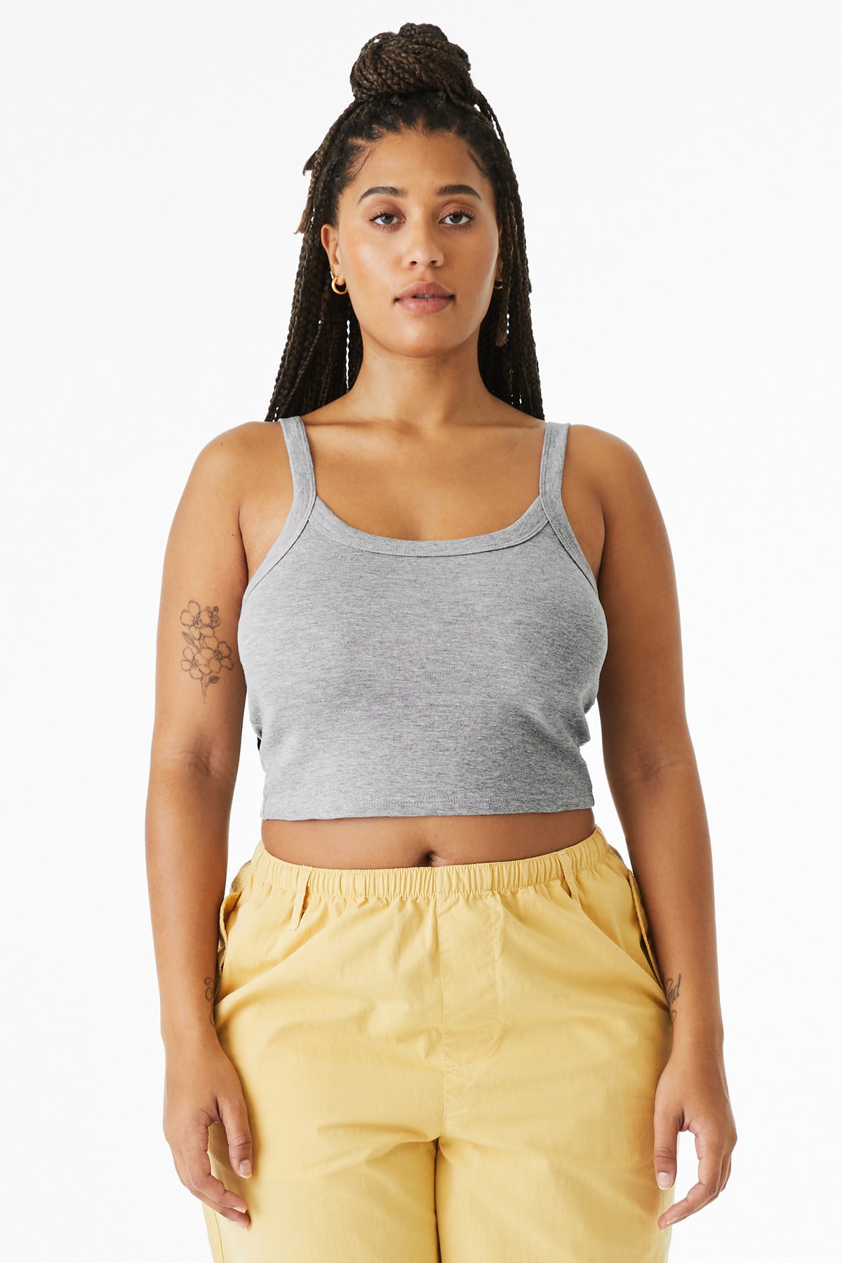 BELLA+CANVAS Women's Micro Rib Spaghetti Strap Tank - Athletic Heather