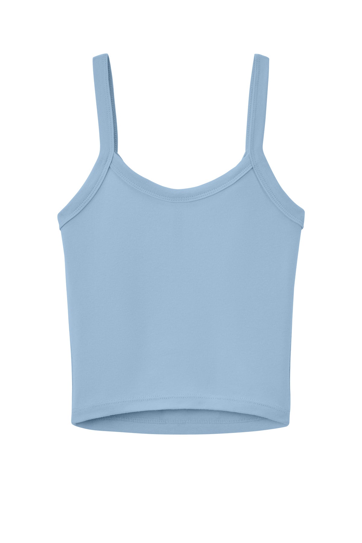 BELLA+CANVAS Women's Micro Rib Spaghetti Strap Tank - Solid Baby Blue Blend