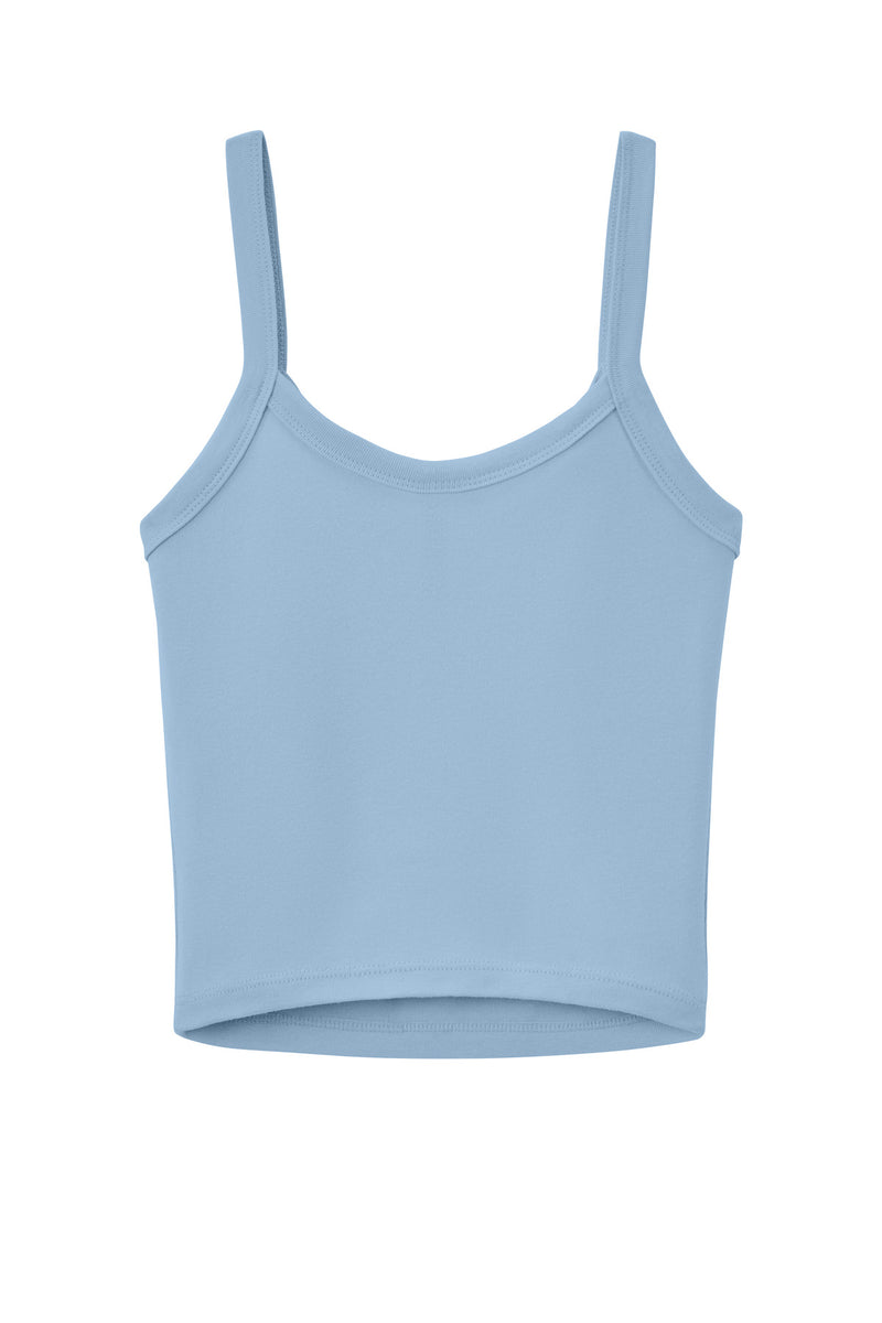 BELLA+CANVAS Women's Micro Rib Spaghetti Strap Tank - Solid Baby Blue Blend