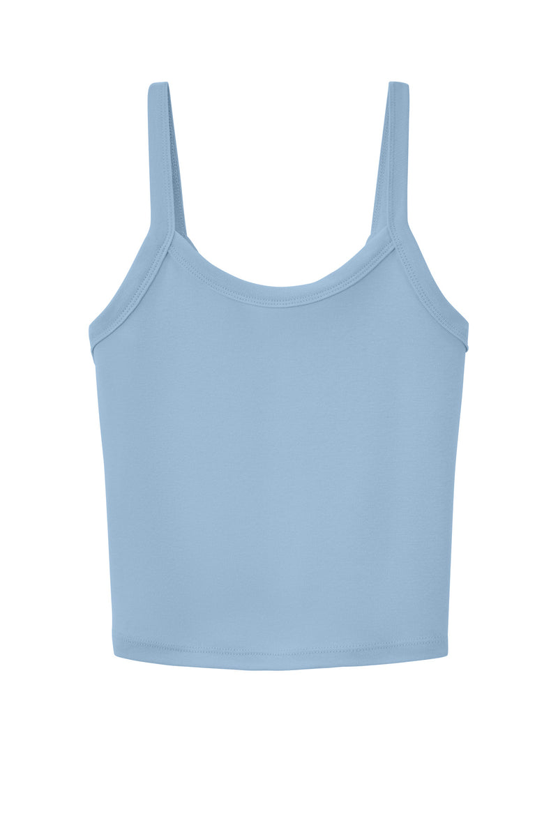 BELLA+CANVAS Women's Micro Rib Spaghetti Strap Tank - Solid Baby Blue Blend