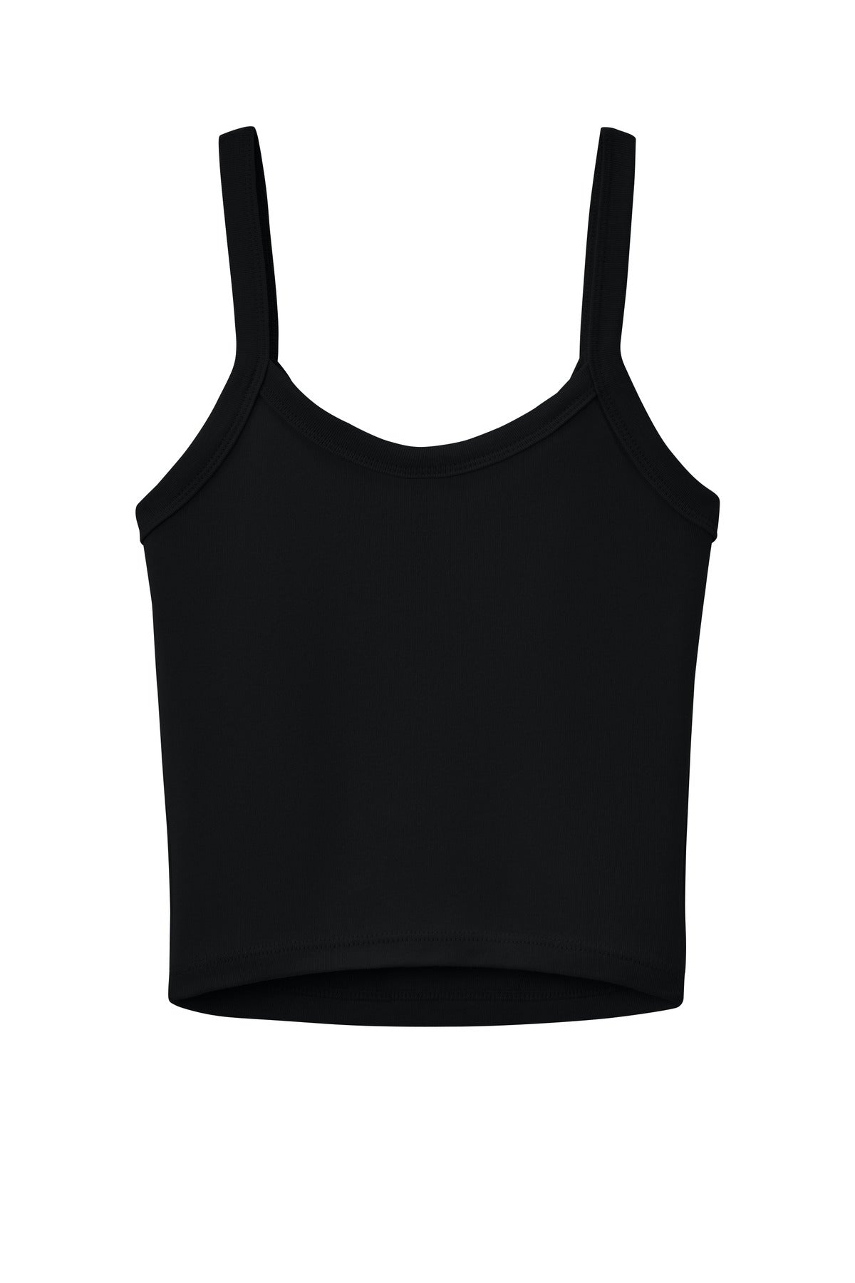 BELLA+CANVAS Women's Micro Rib Spaghetti Strap Tank - Solid Black Blend