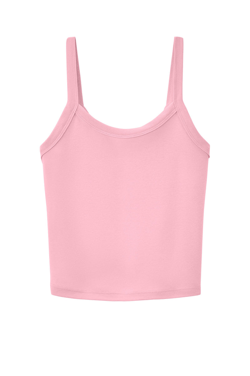 BELLA+CANVAS Women's Micro Rib Spaghetti Strap Tank - Solid Pink Blend