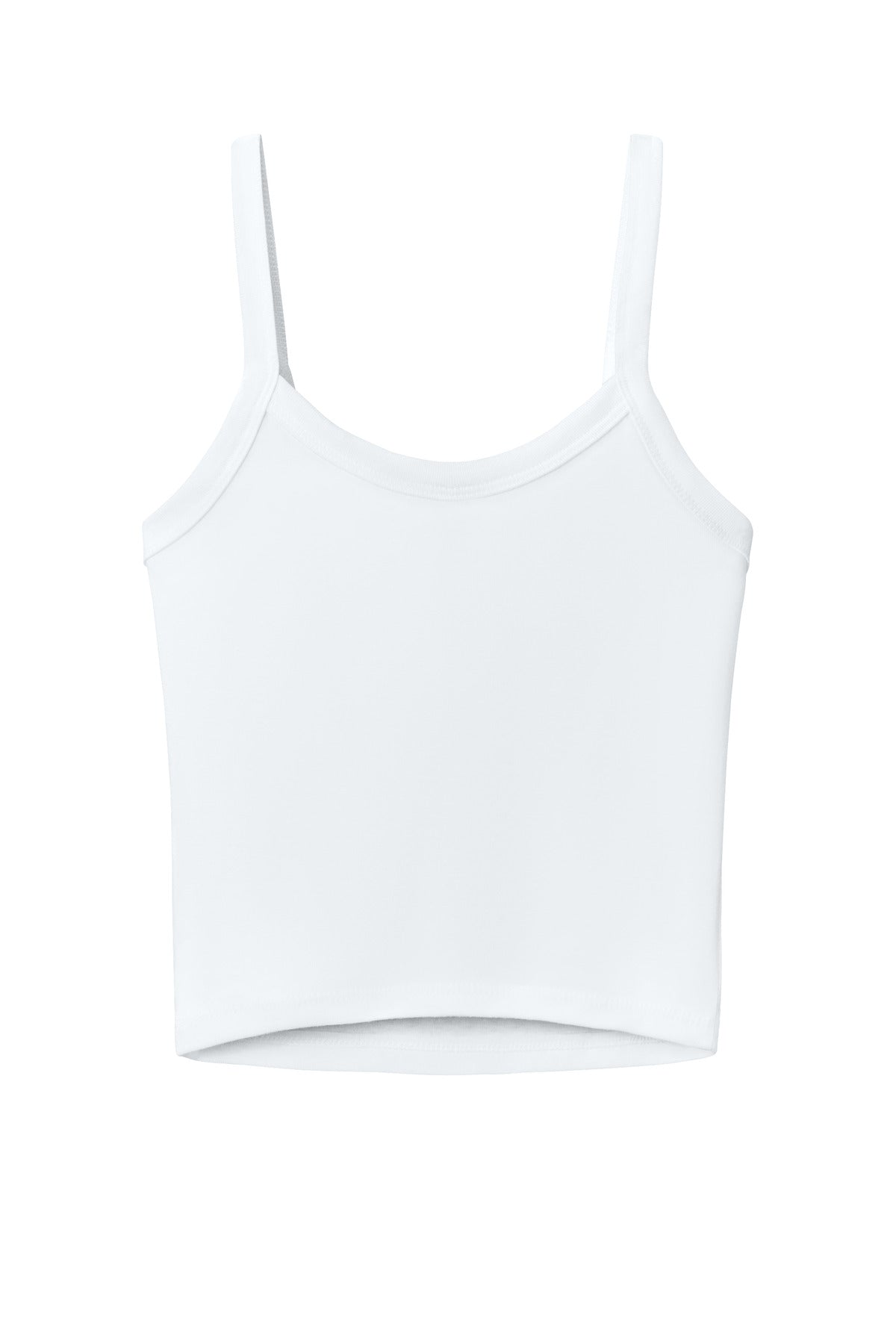 BELLA+CANVAS Women's Micro Rib Spaghetti Strap Tank - Solid White Blend