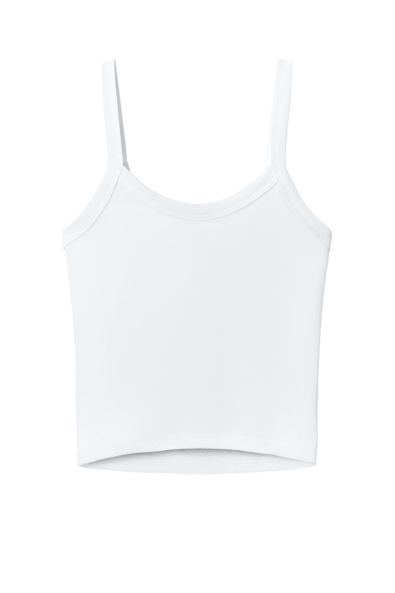 BELLA+CANVAS Women's Micro Rib Spaghetti Strap Tank - Solid White Blend