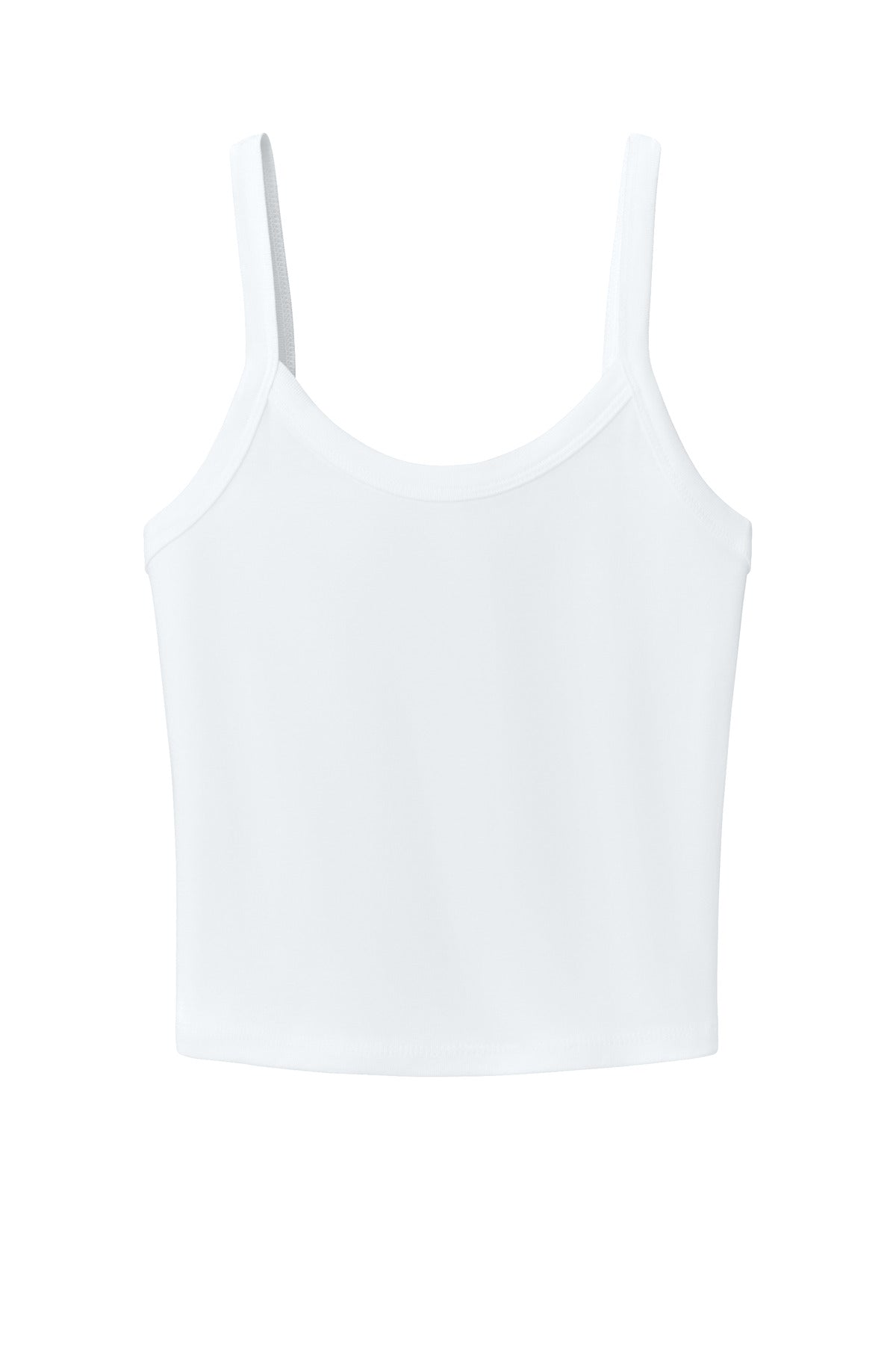 BELLA+CANVAS Women's Micro Rib Spaghetti Strap Tank - Solid White Blend