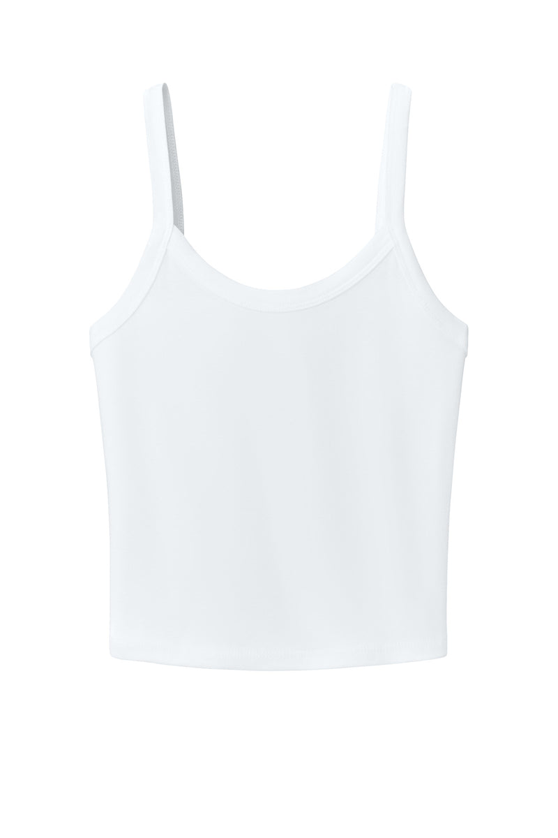 BELLA+CANVAS Women's Micro Rib Spaghetti Strap Tank - Solid White Blend