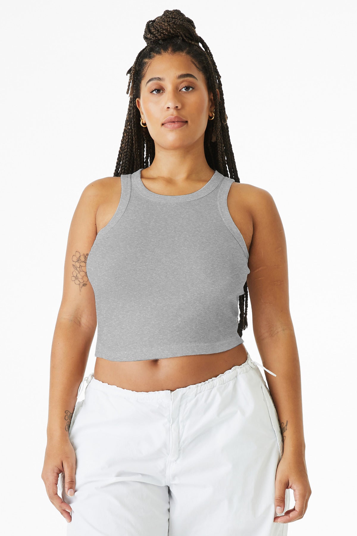 BELLA+CANVAS Women's Micro Rib Racer Tank - Athletic Heather