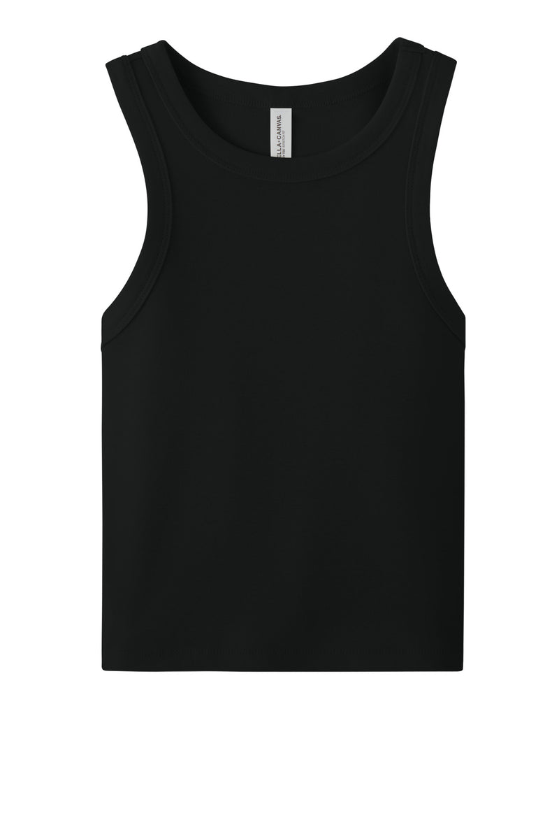 BELLA+CANVAS Women's Micro Rib Racer Tank - Solid Black Blend