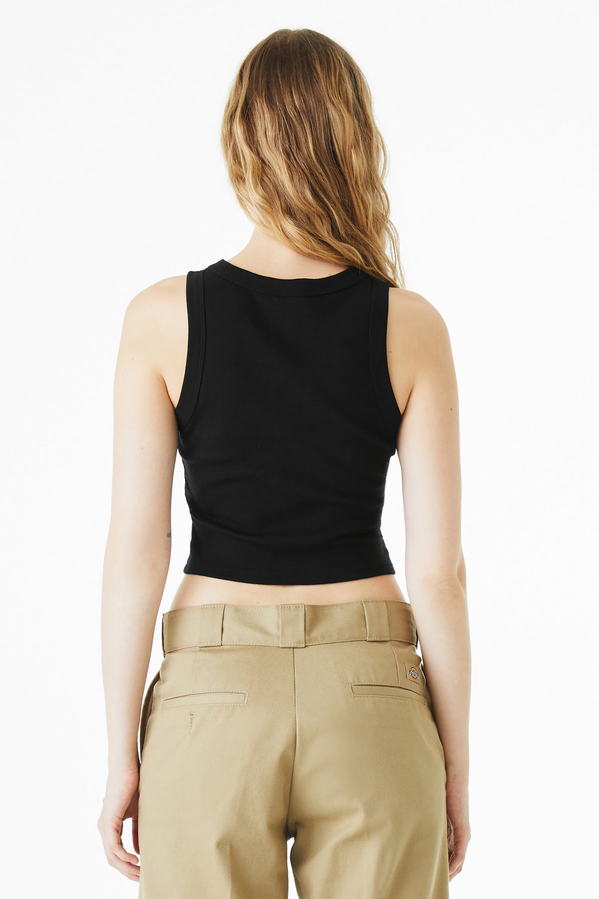 BELLA+CANVAS Women's Micro Rib Racer Tank - Solid Black Blend
