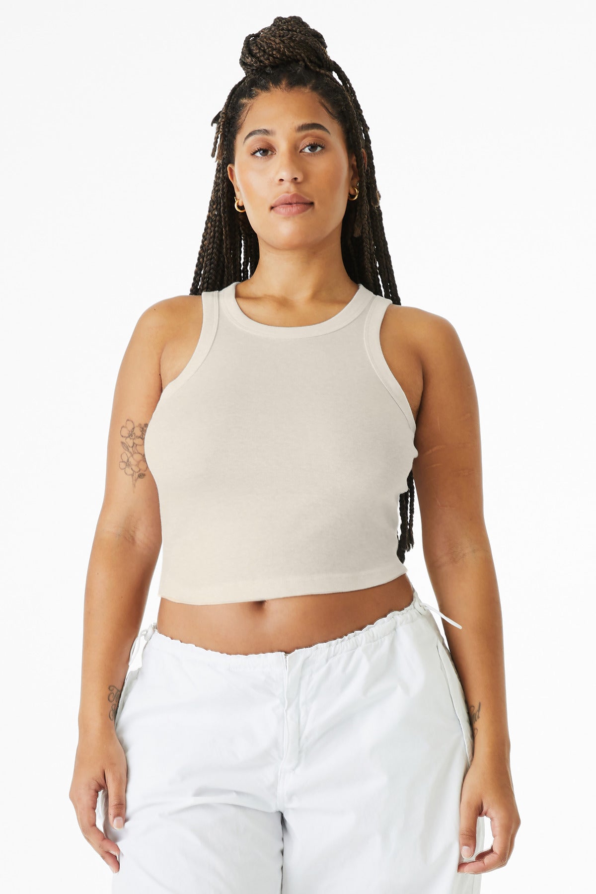 BELLA+CANVAS Women's Micro Rib Racer Tank - Solid Natural Blend