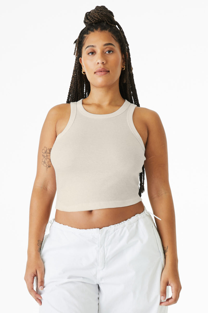 BELLA+CANVAS Women's Micro Rib Racer Tank - Solid Natural Blend