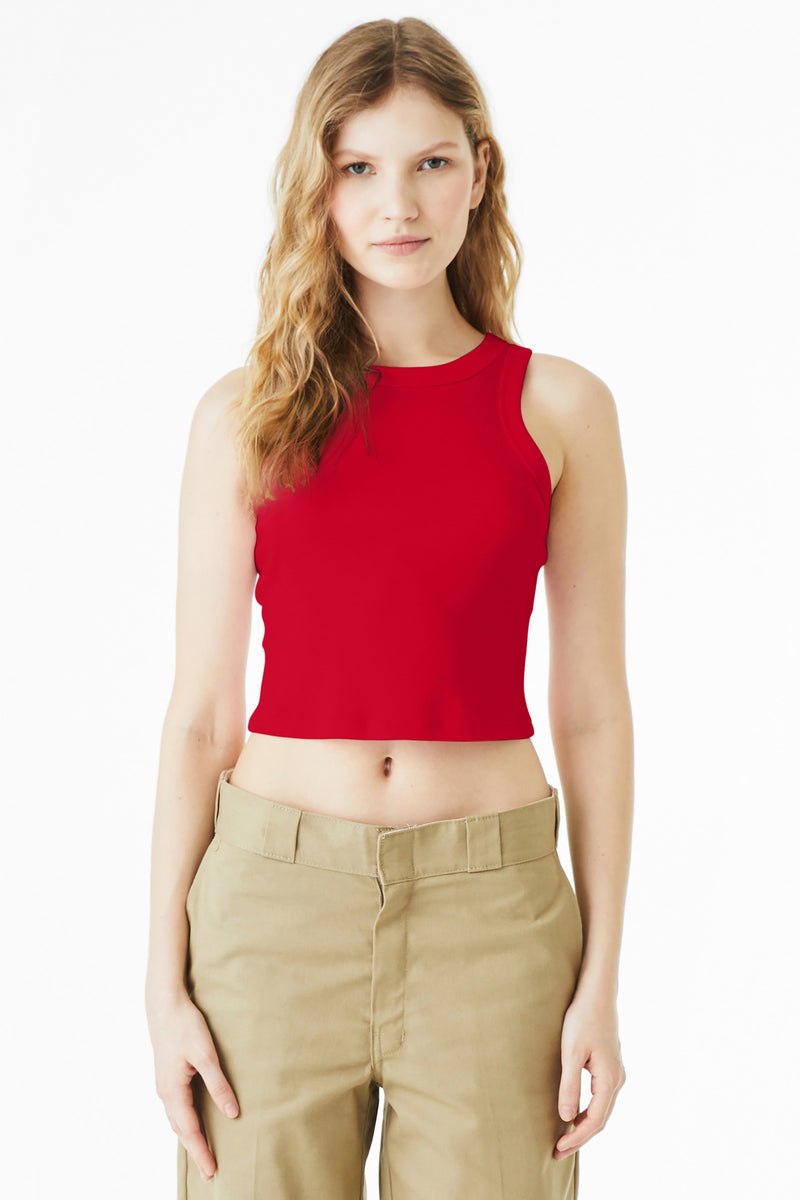 BELLA+CANVAS Women's Micro Rib Racer Tank - Solid Red Blend